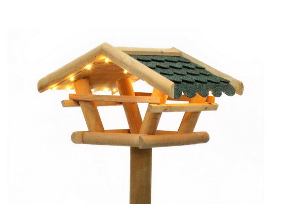 Jürgen Westerholt GmbH LED-Lichterkette für Vögel Vogelhaus Vogelfutterhaus Tirol mit Beleuchtung 1983-01, Futterhaus, Timerfunktion, Vogelfutterstation