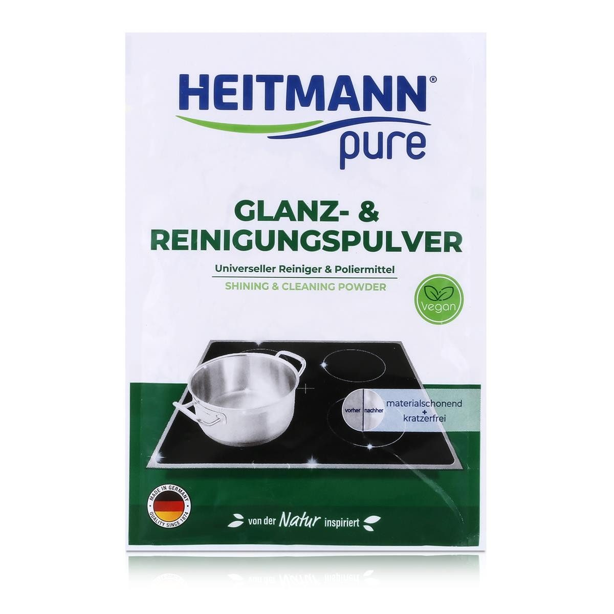 HEITMANN Heitmann pure Glanz- & Reinigungspulver 30g universeller Reiniger (1er Уборщик кухни