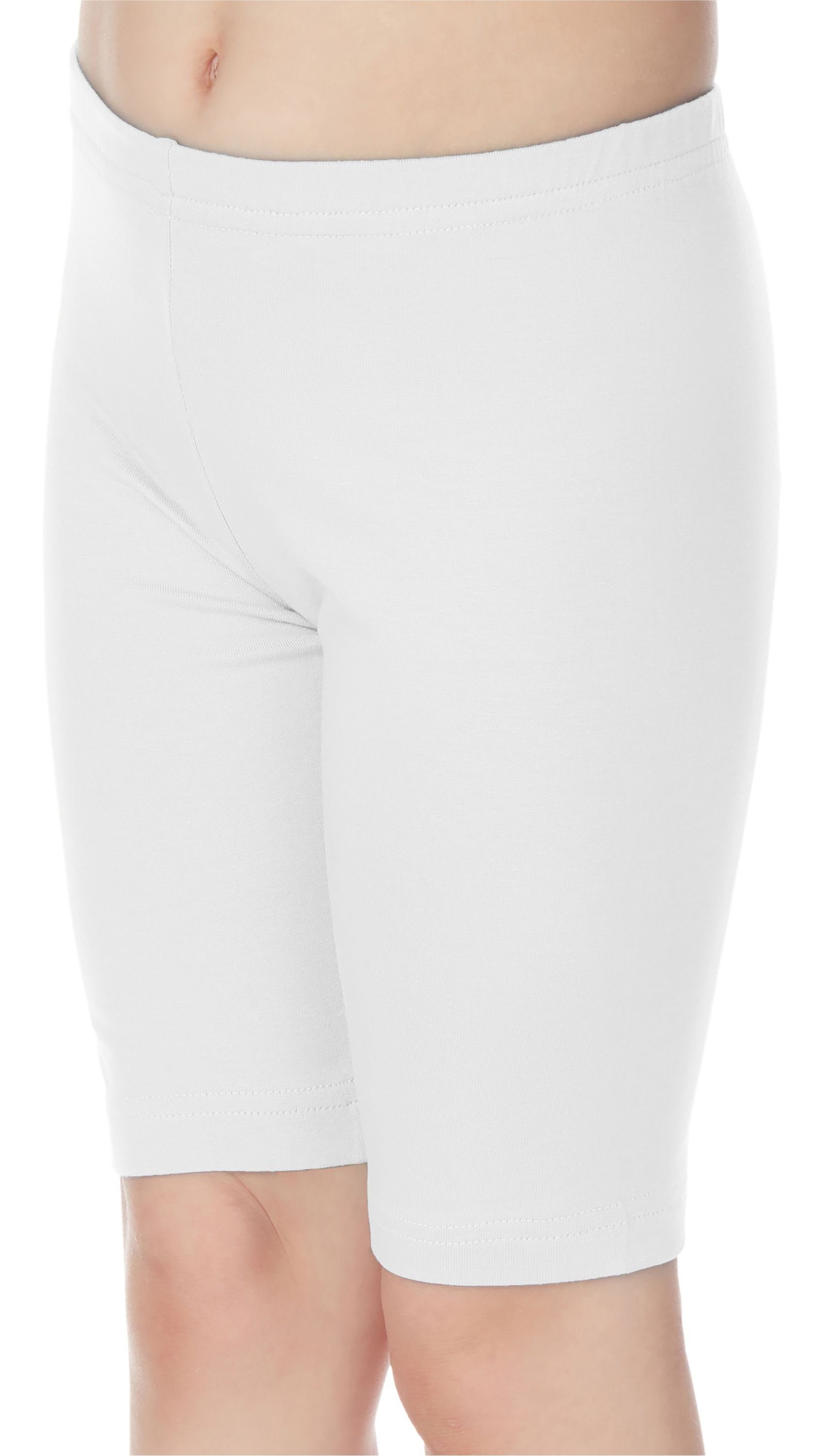 MS10-132 Mädchen aus Kurze Weiß (1-tlg) elastischer Viskose Bund Merry Leggings Leggings Style
