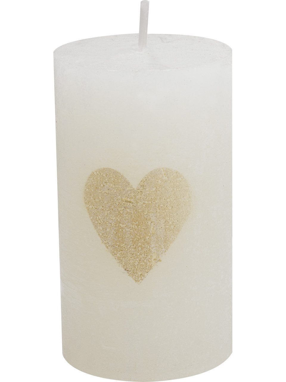 House of Rustic Stumpenkerze House of Rustic Kerze champagner mit gold Herz Ø