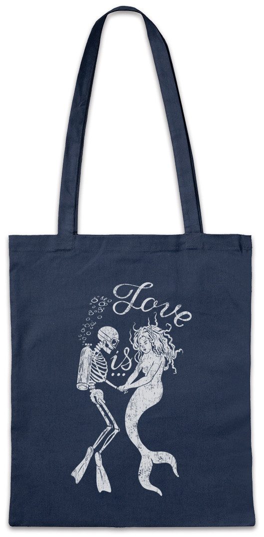 Urban Backwoods Beuteltasche Mermaid Diver Love Stofftasche Surfer Surfen Toter Taucher Tauchen (1-tlg), Dead Diver Diving