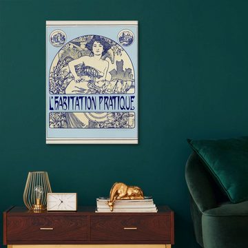 Posterlounge Leinwandbild Alfons Mucha, L'Habitation Pratique, Malerei