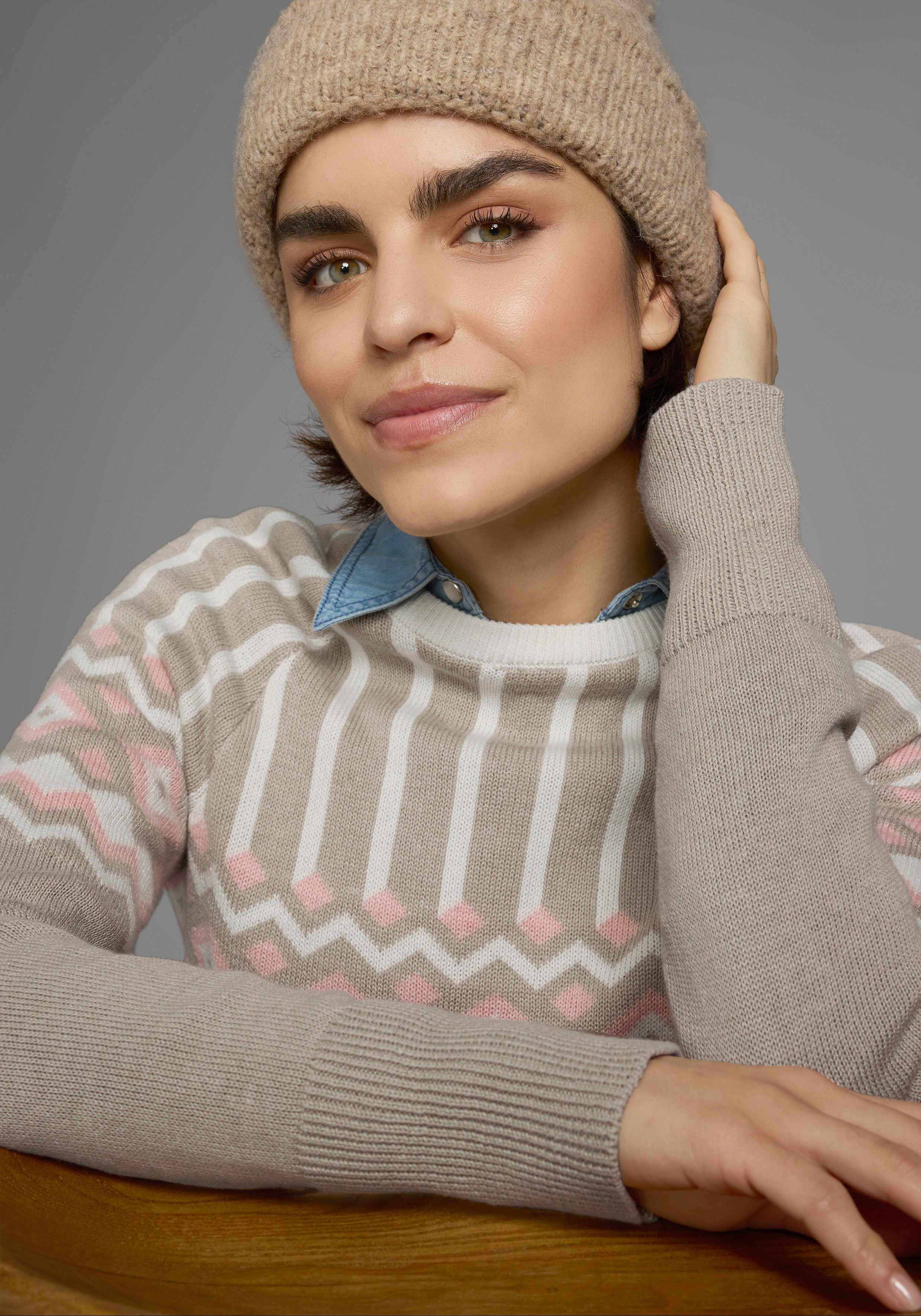 AJC Jacquardpullover mit Norwegermuster in verschiedenen Farbvarianten