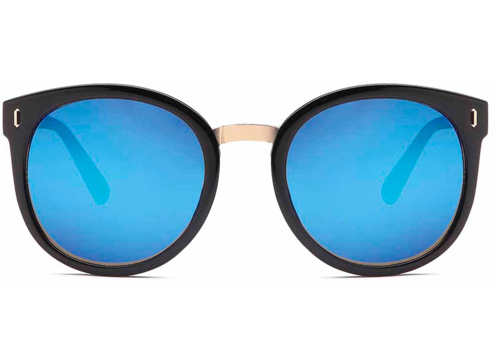 Rundglas mit Sonnenbrille Wayfarer Damen (1-St) Linsen BEZLIT und rosa blauen, Designer Eyewear grünen
