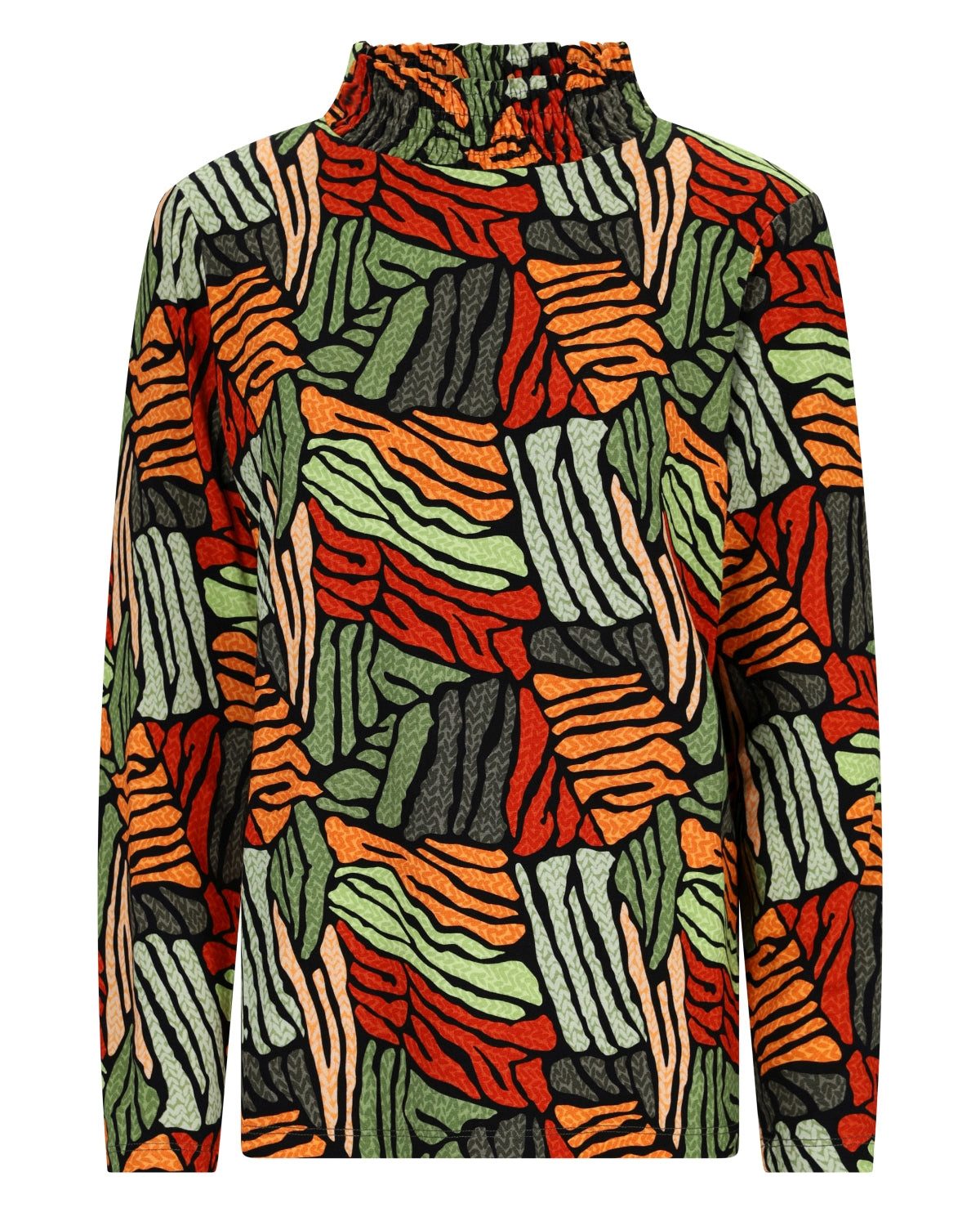 Langarmshirt Shirt mit Stehkragen