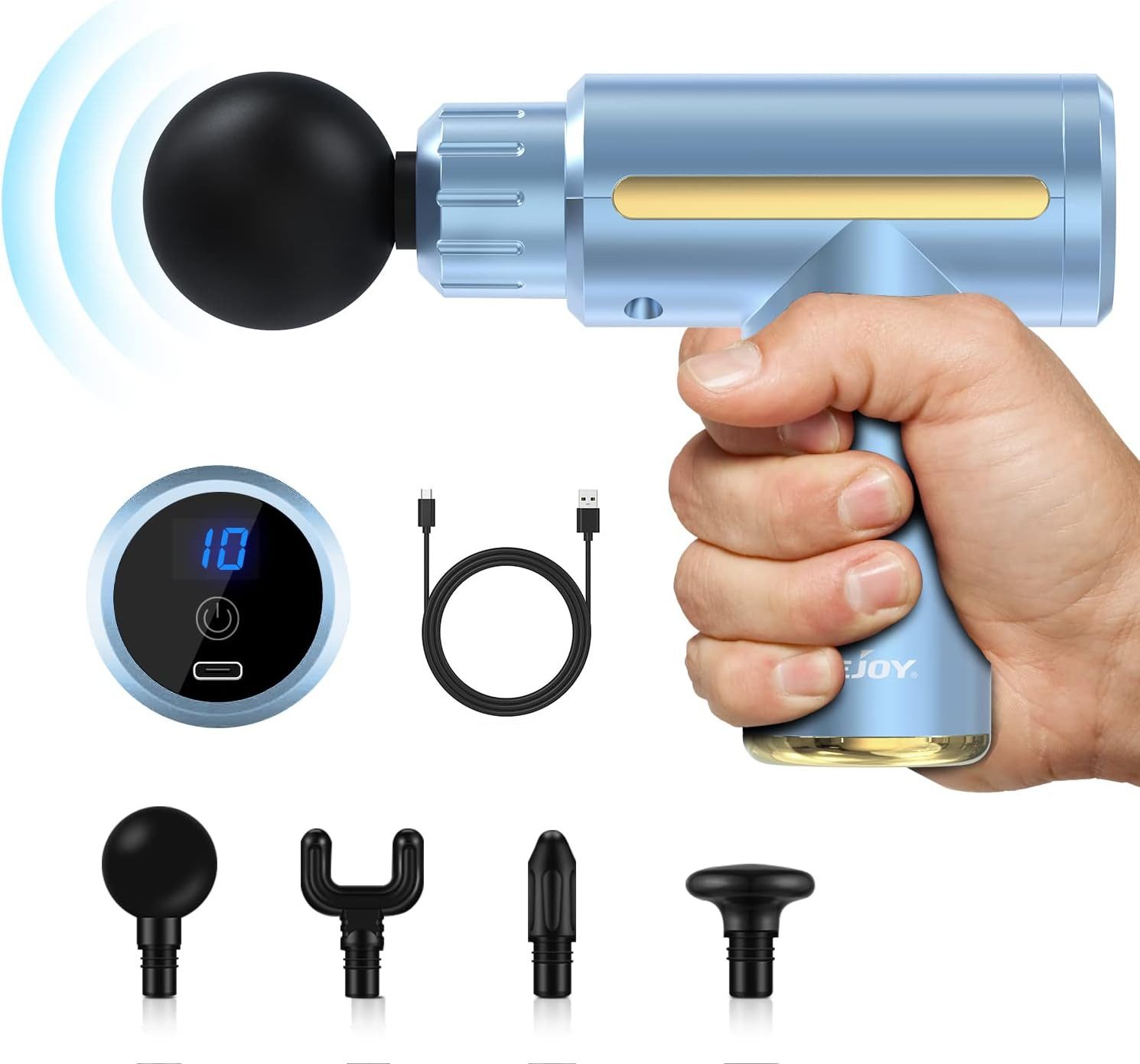Massagepistole 10 Geschwindigkeit USB Aufladen Tragbare LED-Touchscreen für Bedienung