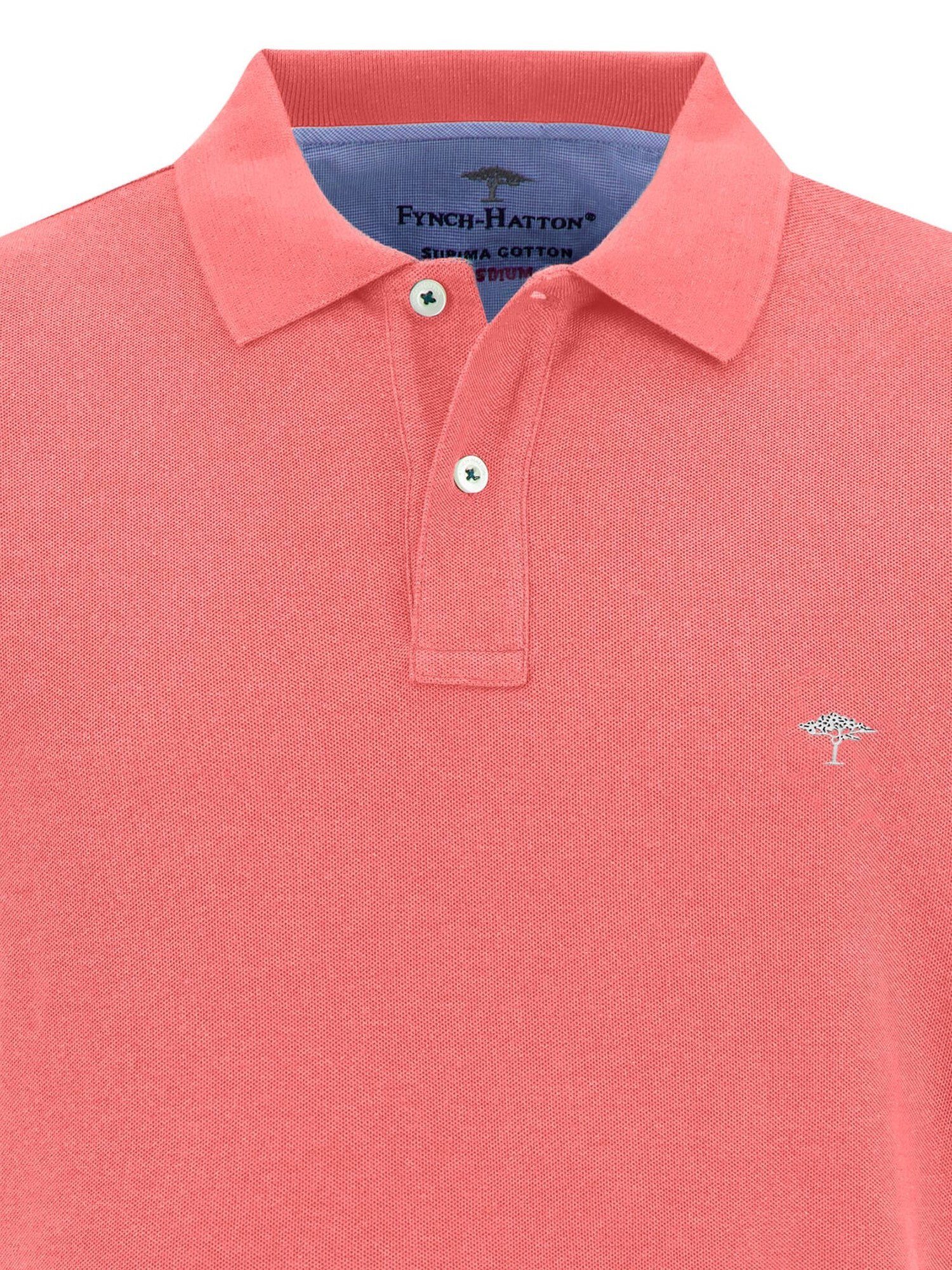 FYNCH-HATTON Poloshirt Poloshirt Kurzarmshirt mit pink Polokragen