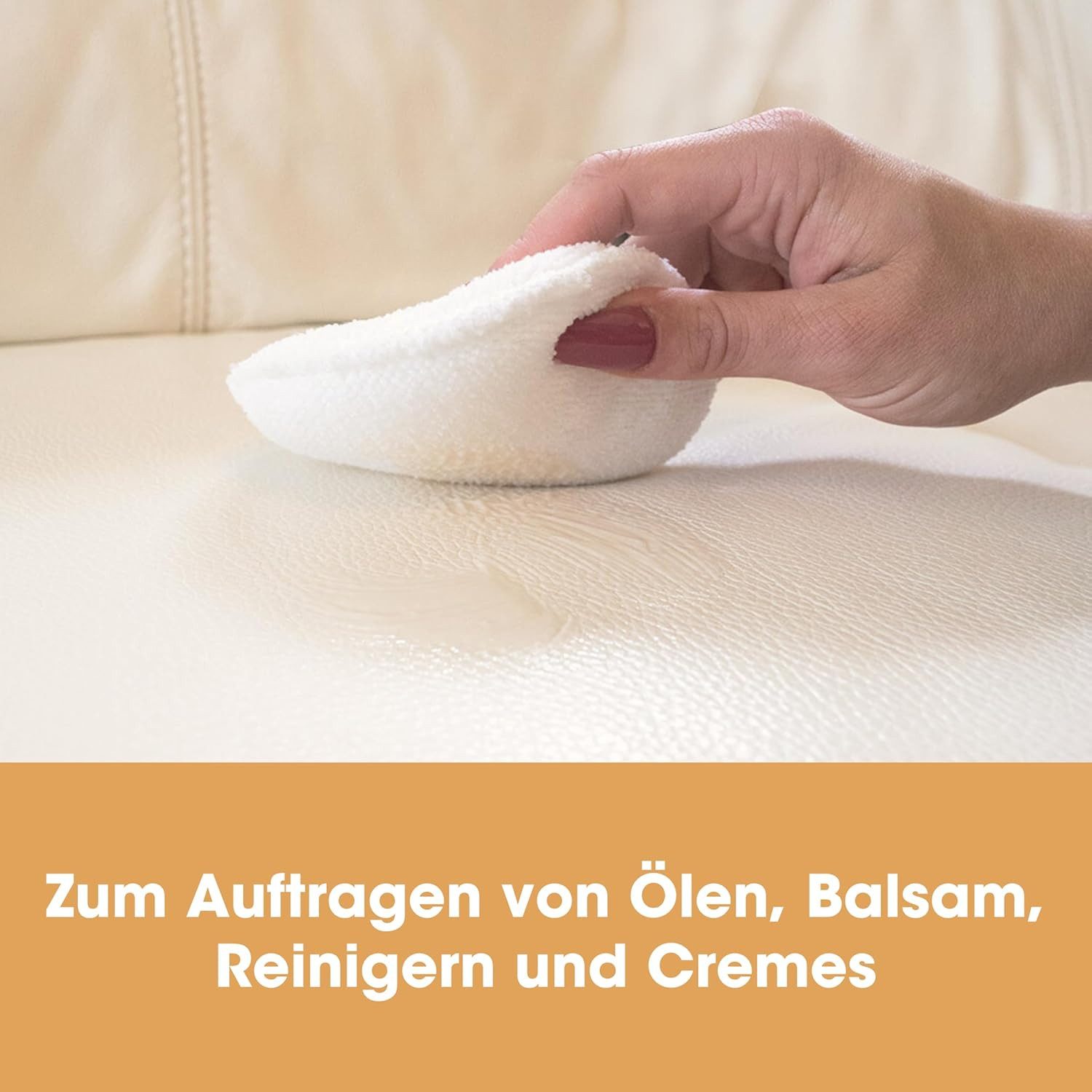 FELIXLEO Schwämmchen Lederpflege-Schwamm Set für Reinigung und Balsam-Auftrag, 1 tlg.