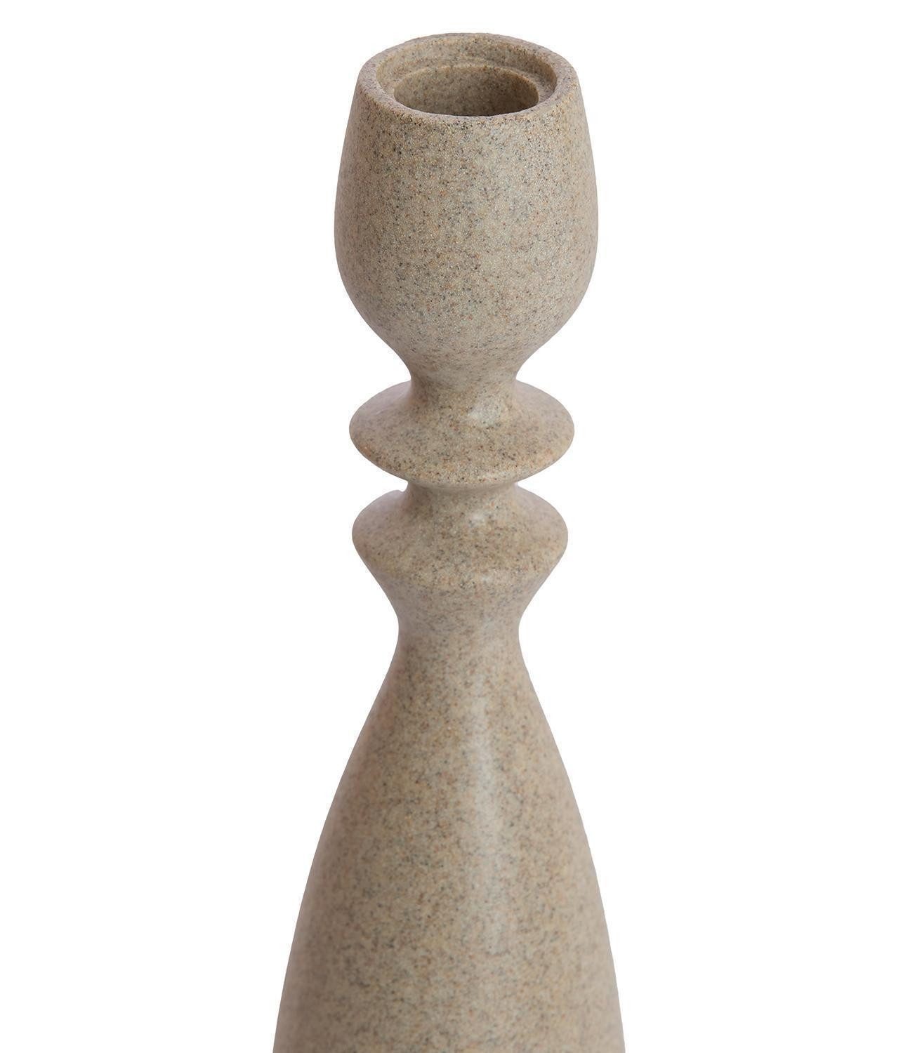 Light & Living Kerzenständer GUAM, H 34 cm, Sandfarben, Keramik, (1 St), geeignet für Stabkerzen