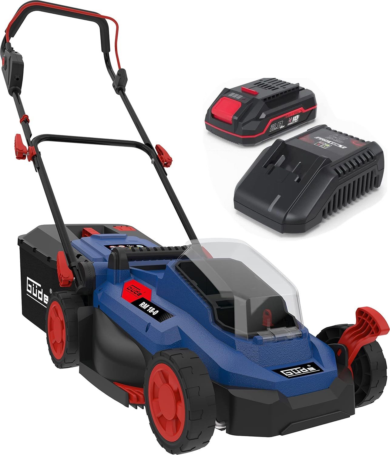 Güde Akkurasenmäher City Rasenmäher RM 18/33 18V, 33 cm Schnitt +t Akku 2.0 Ah + Ladegerät