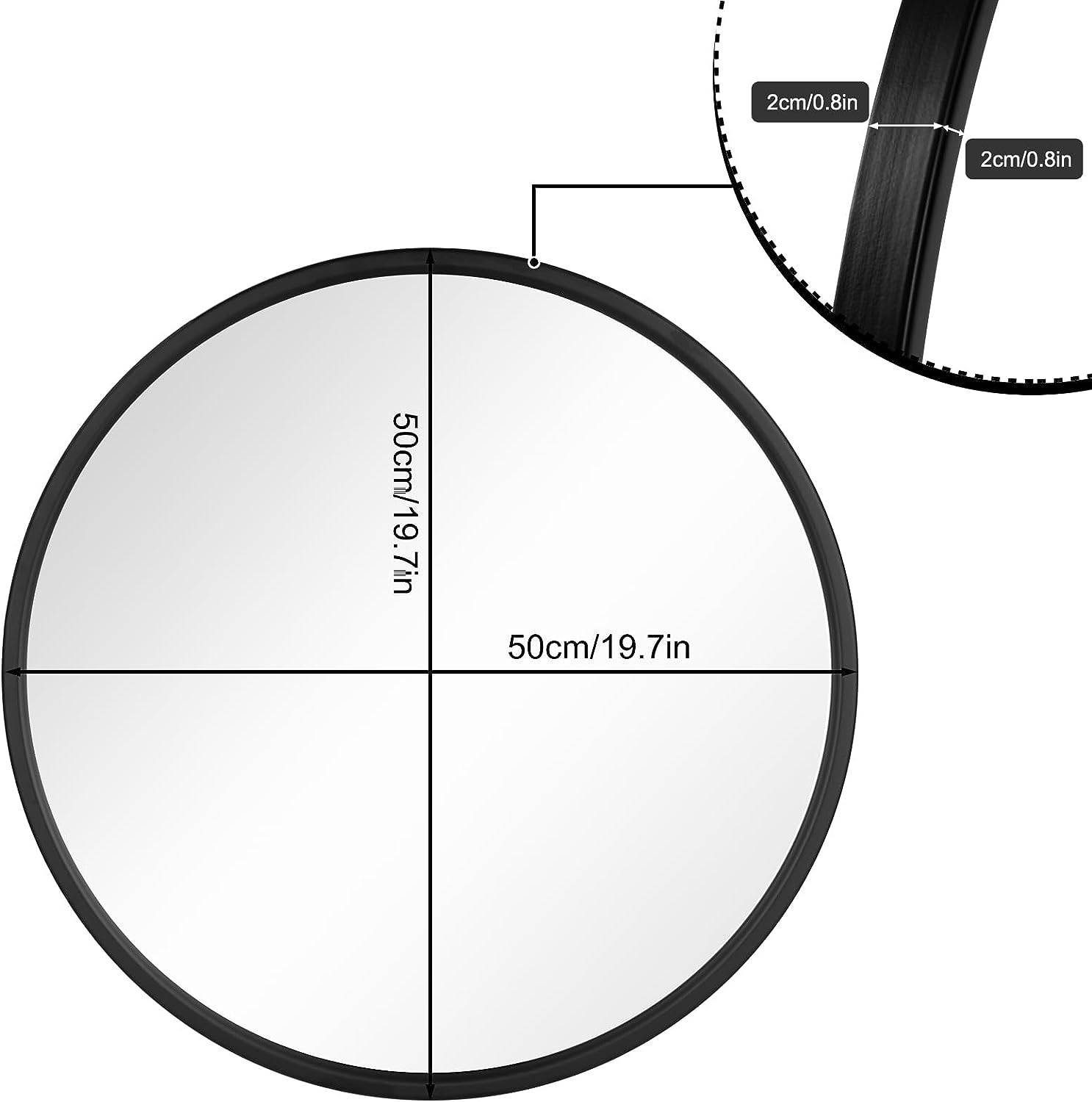 Woltu Spiegel (1-St), rund, mit Goldrahmen, aus Glas Metall MDF Haken
