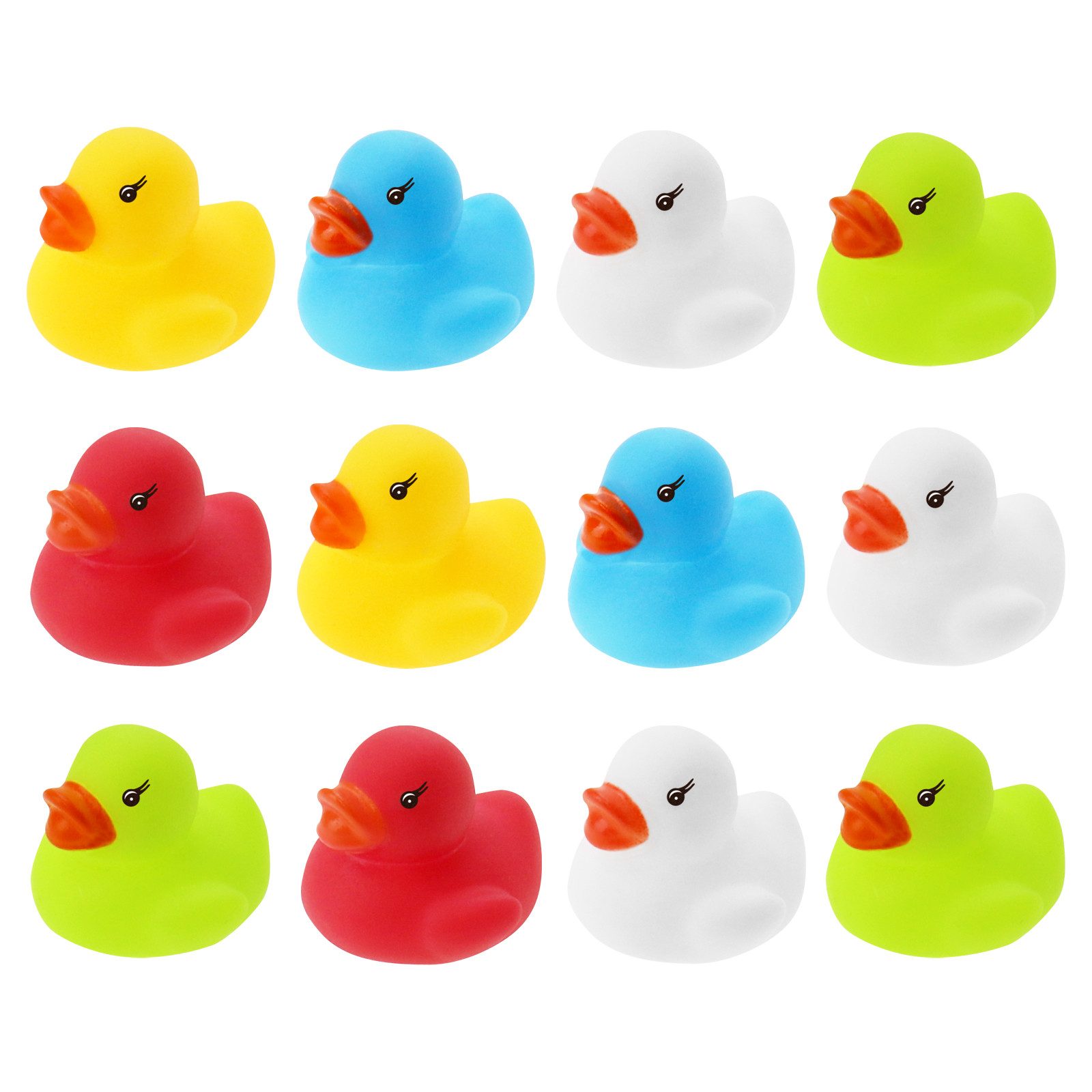 Wellgro Badespielzeug 12er Set Badeenten - bunt, je ca. 3,5 x 3 cm (12-tlg)