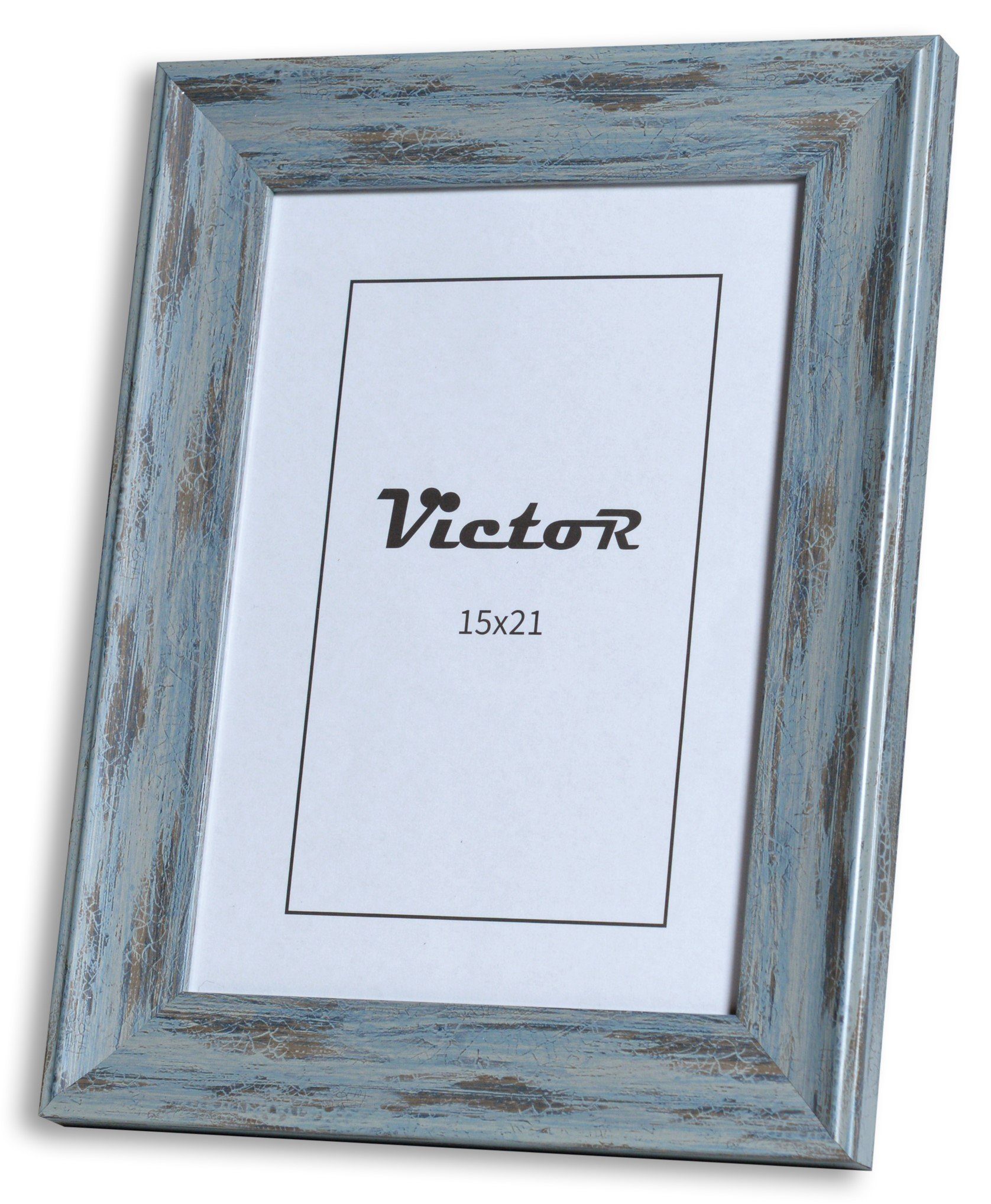 Victor (Zenith) Bilderrahmen Vincent, Bilderrahmen 15x21 cm Grau A5, Vintage Bilderrahmen Landhaus