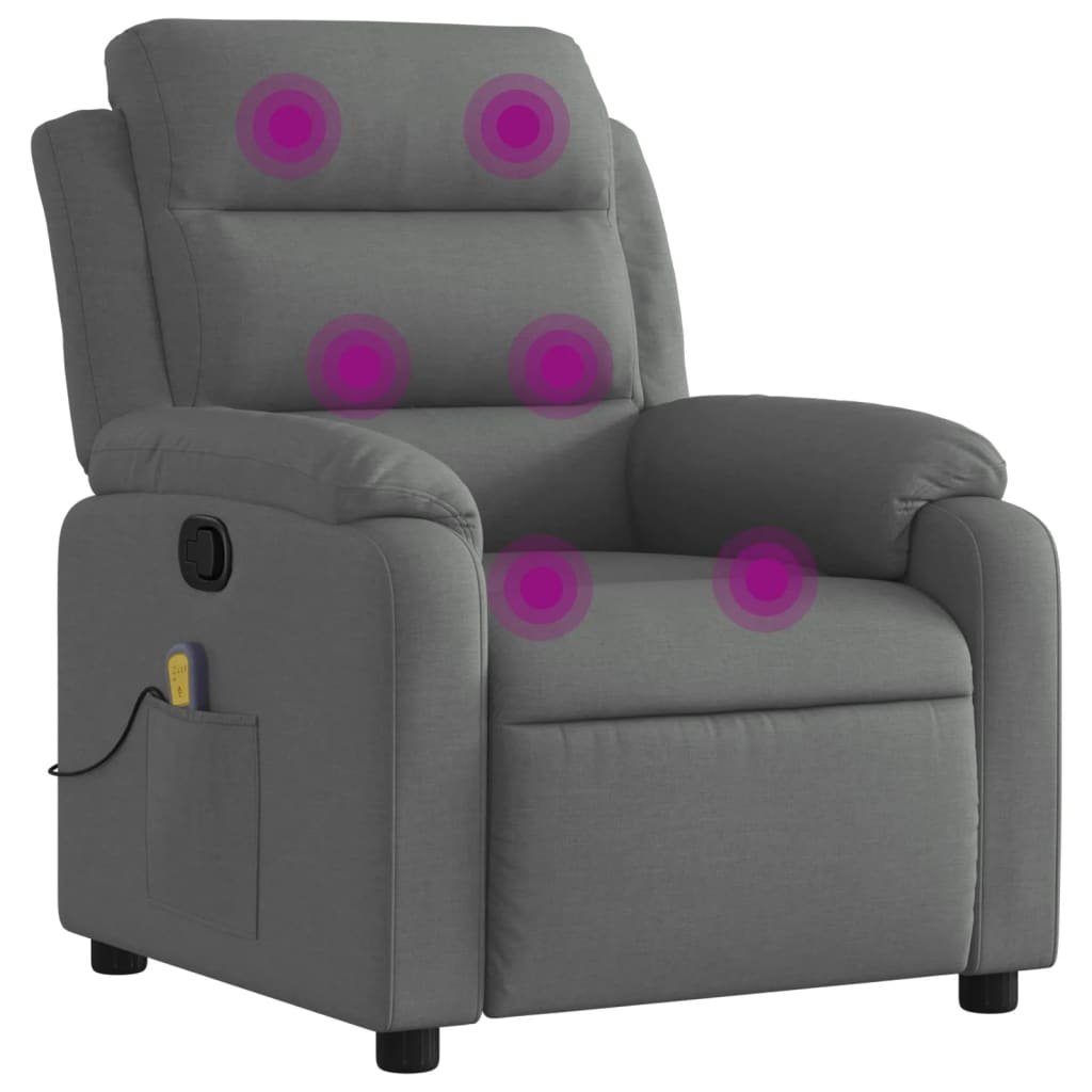 vidaXL Sessel Massage-Relaxsessel, Stoff, Dunkelgrau (1-St)