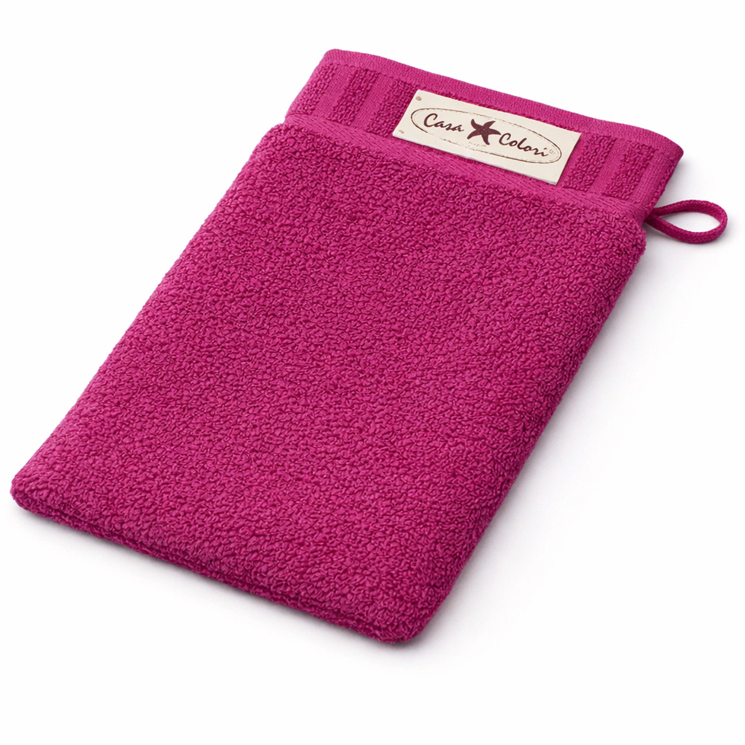 Casa Colori Waschlappen Uni, (1-St), Hohe Farbbrillanz, Einfache Pflege