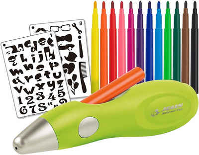 JOLLY Kreativset »JOLLY Airbrushset für Kinder - Elektrischer Airbrush-Stift inkl. Vorlagen (Airbrush Fun)«, (21-tlg)