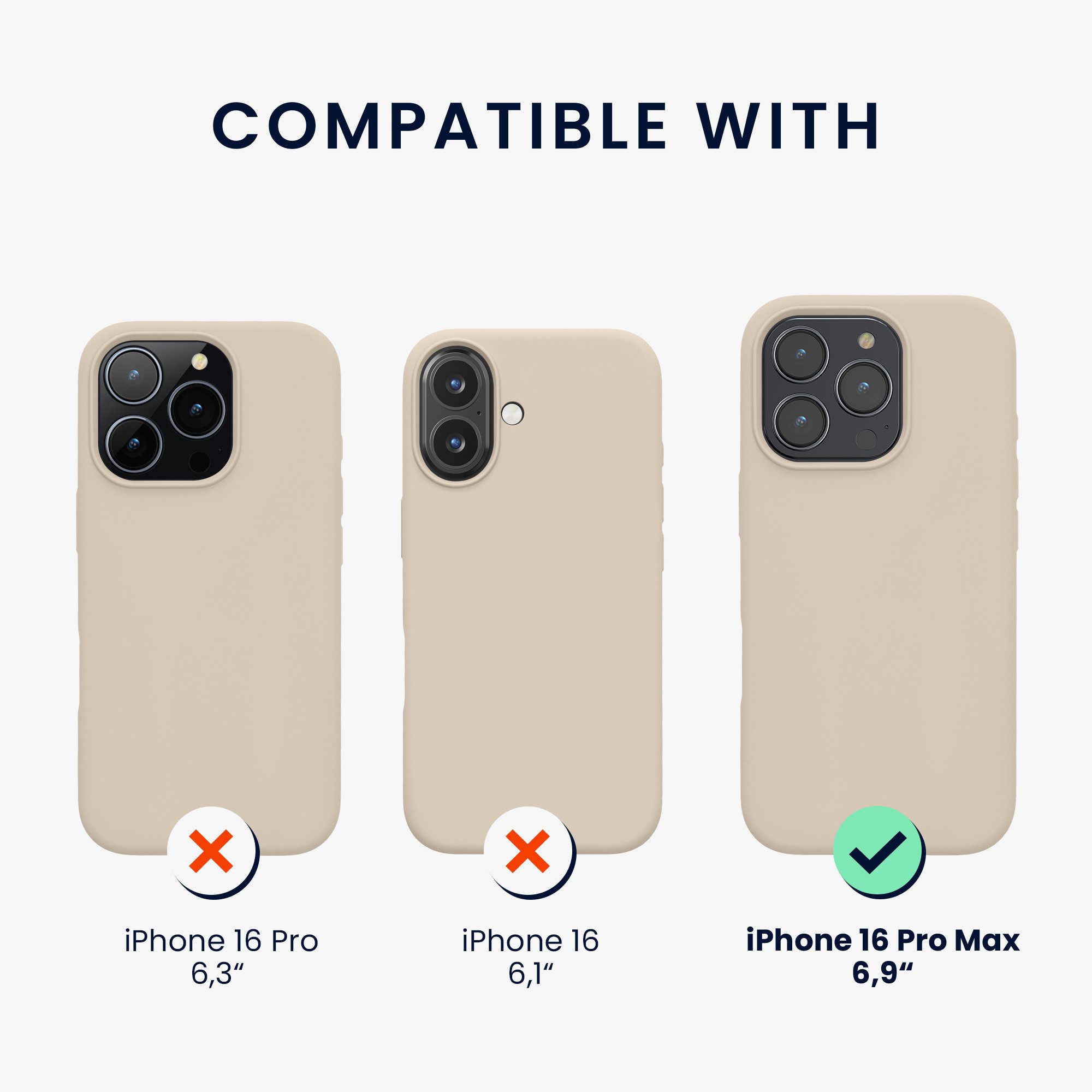 kwmobile Handyhülle Hülle für Apple iPhone 16 Pro Max, Hülle Silikon gummiert - Handyhülle - Handy Case Cover