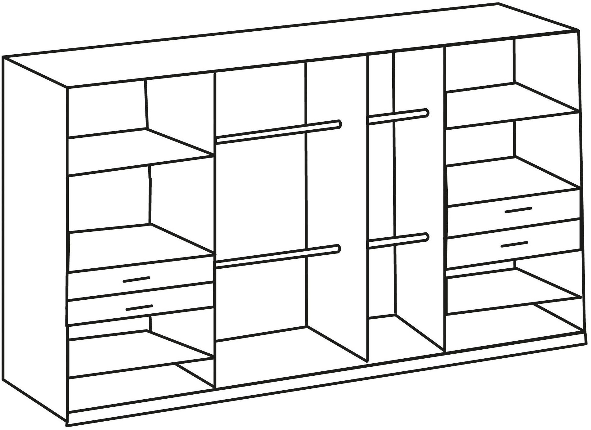 Wimex Kleiderschrank Taiga Kleiderschrank mit Spiegel mit Schubladen auf bequemer Höhe, Garderobe Schlafzimmerschrank – Bild 4 von 5