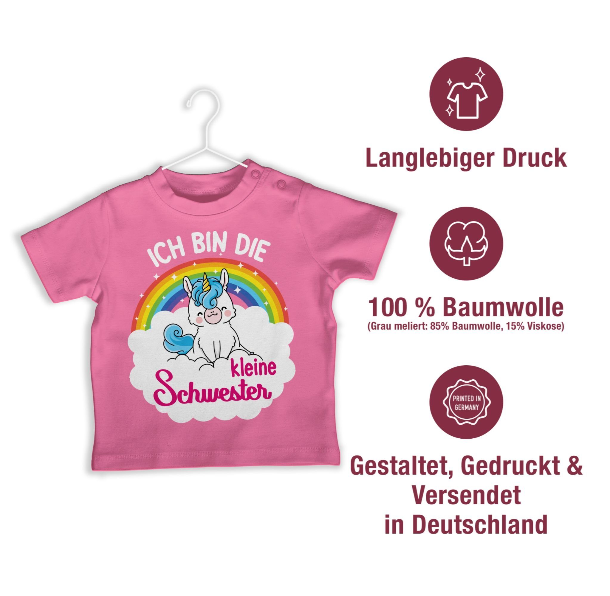 Schwester Pink Einhorn Ich - mit die Shirtracer 1 T-Shirt kleine bin Kleine Schwester