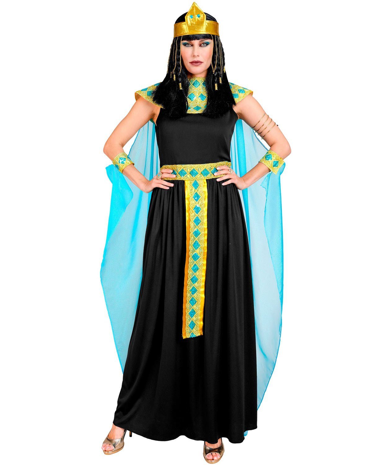 Widmann S.r.l. Kostüm Cleopatra Damenkostüm 5-teilig, Schwarz Gold