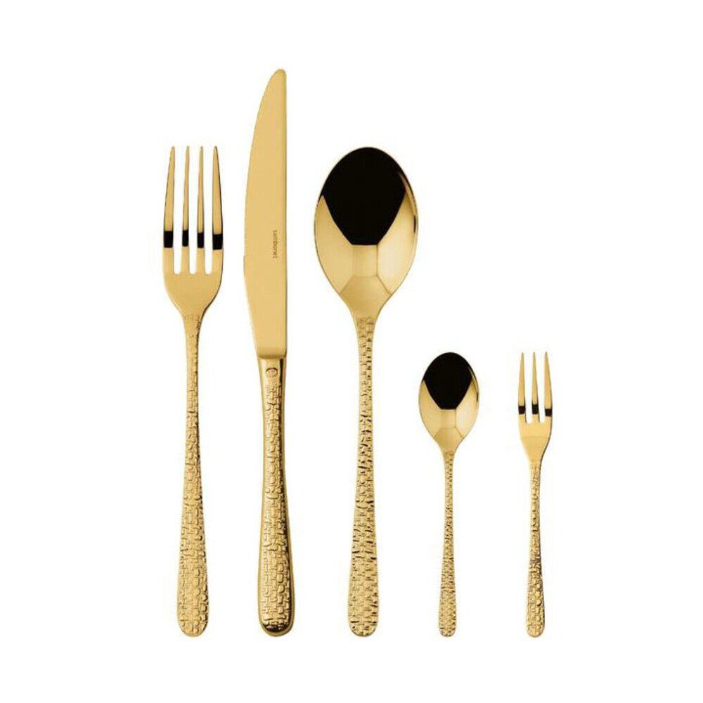 sambonet Einwegbesteck-Set Besteck-Set 30-tlg. Venezia Mirror PVD Gold, Edelstahl 18-10, PVD, Besteck-Set, Edelstahl 18-10, gold