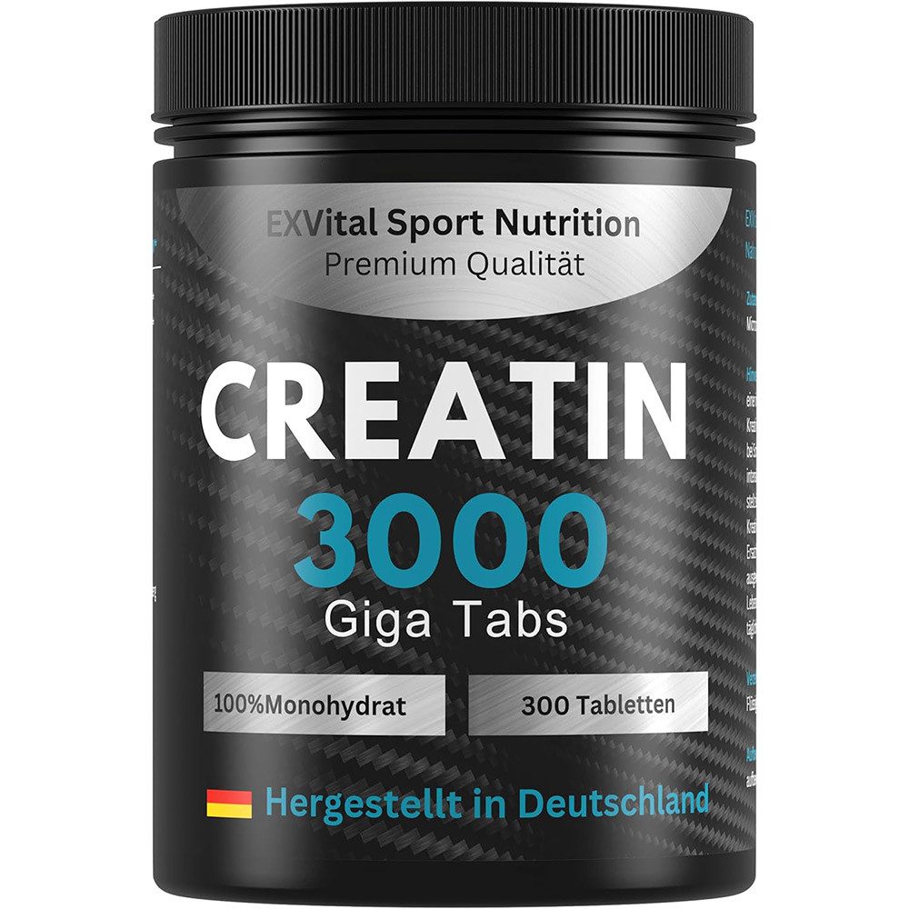 Creatin 3000 Giga Tabs, workout booster, 3450mg Kreatin Monohydrat Tabletten, 1,00 St., 345 g