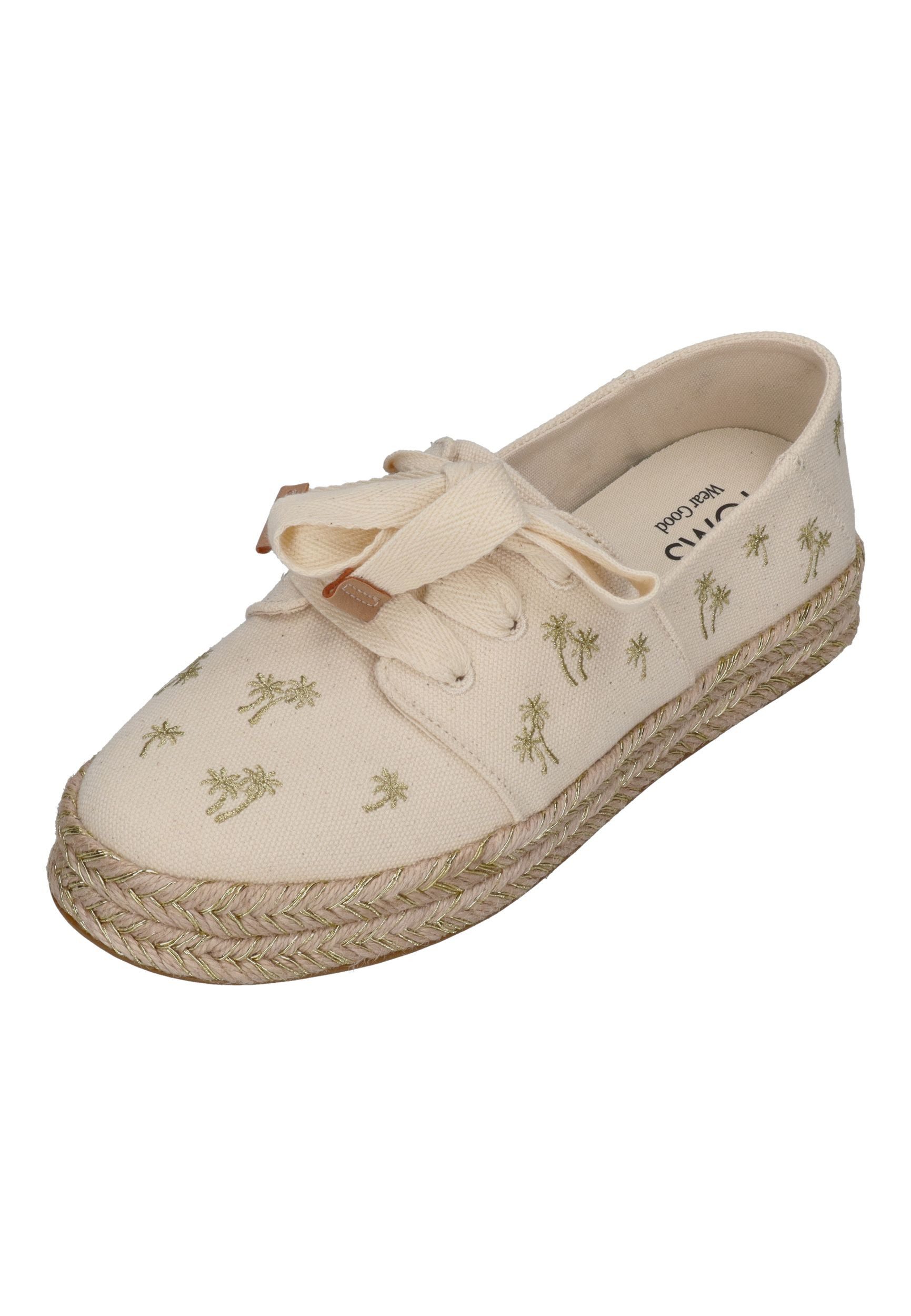 TOMS CAROLINA LACE UP Espadrille metallic palm trees
