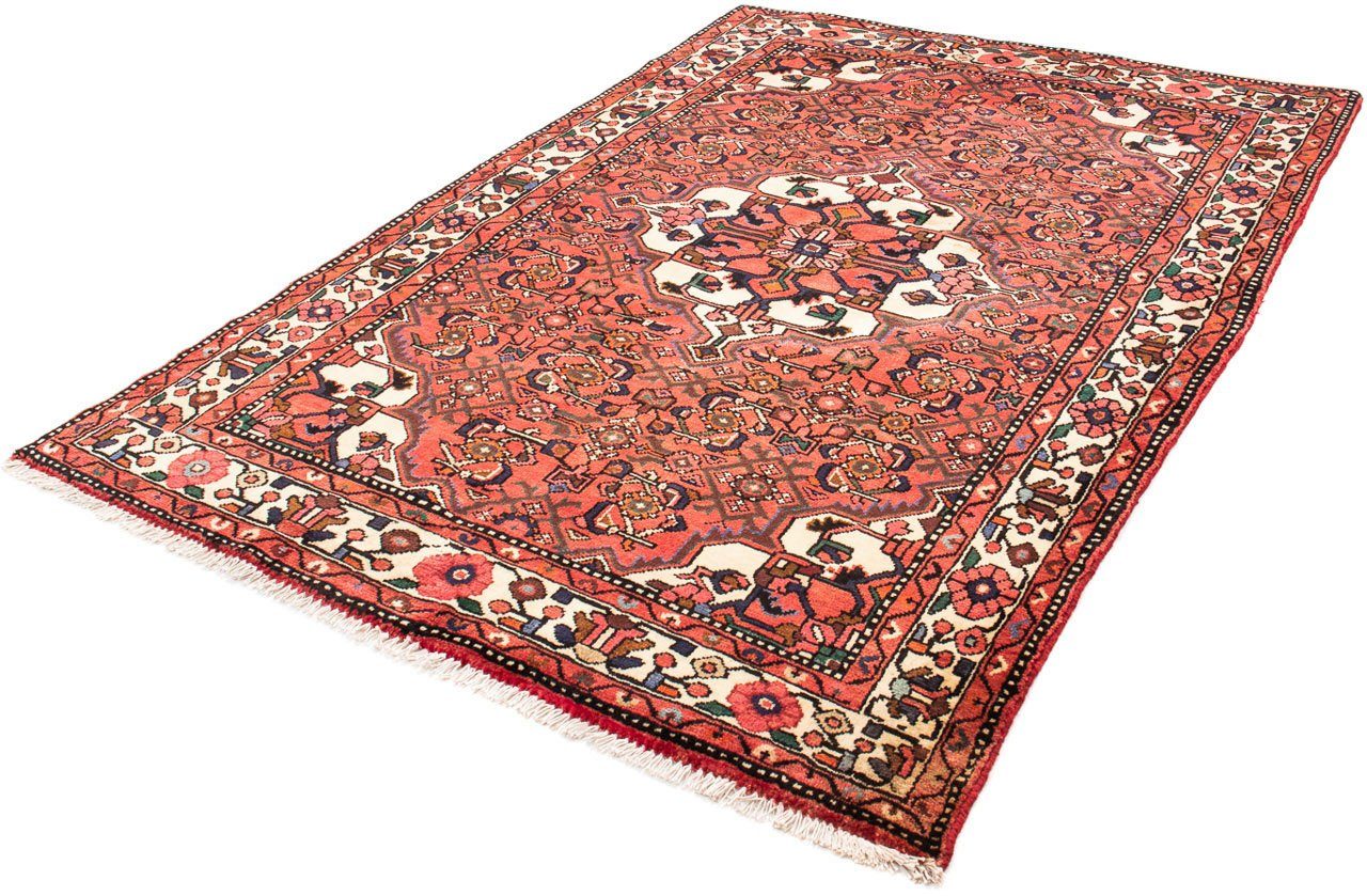 Orientteppich Perser - Nomadic - 220 x 150 cm - rot, morgenland, rechteckig, Höhe: 10 mm, Wohnzimmer, Handgeknüpft, Einzelstück mit Zertifikat