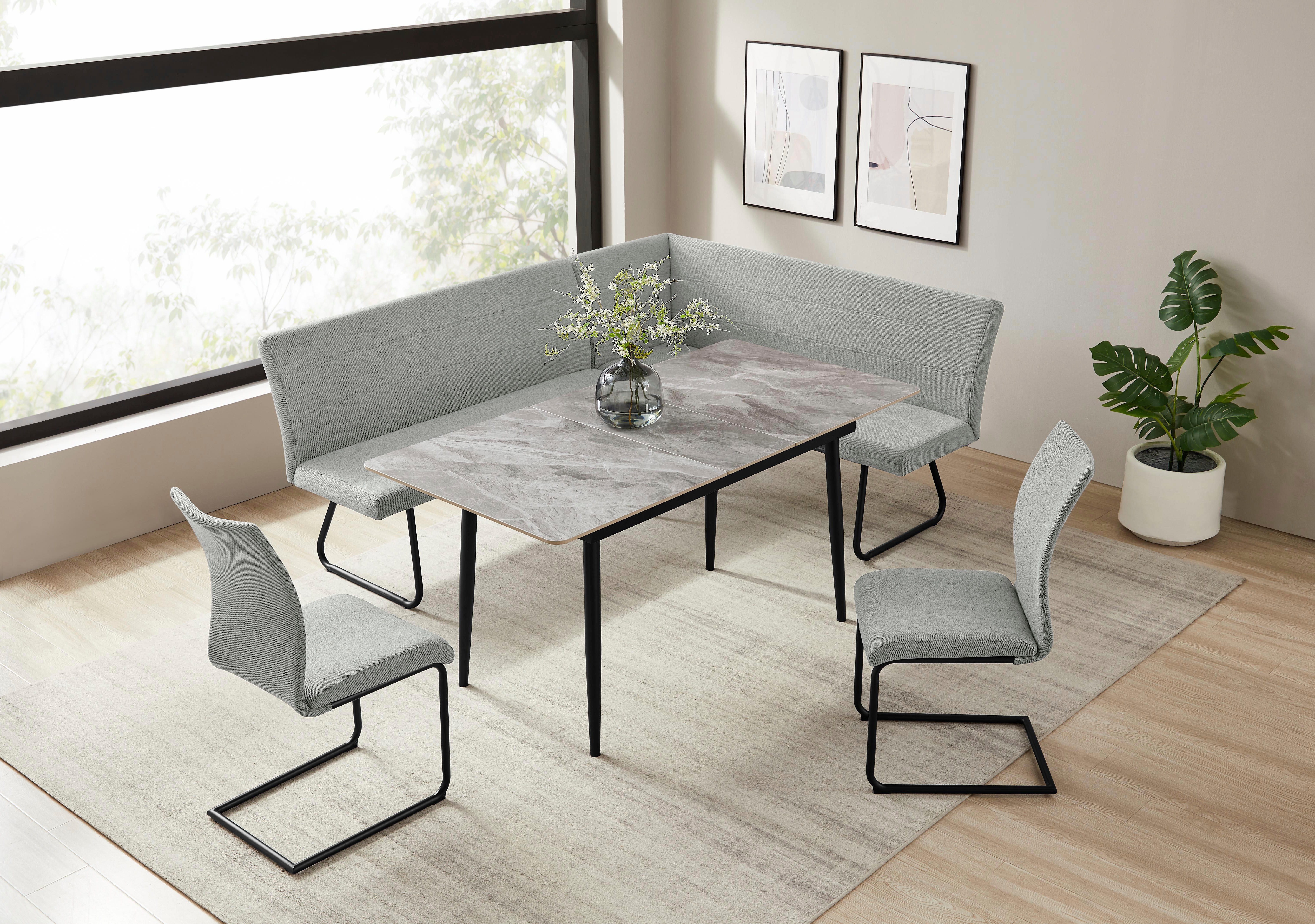 OTTO home Eckbankgruppe Stevian, (Set, 4-tlg., 1 ausziehbarer Esstisch + 1 günstig online kaufen