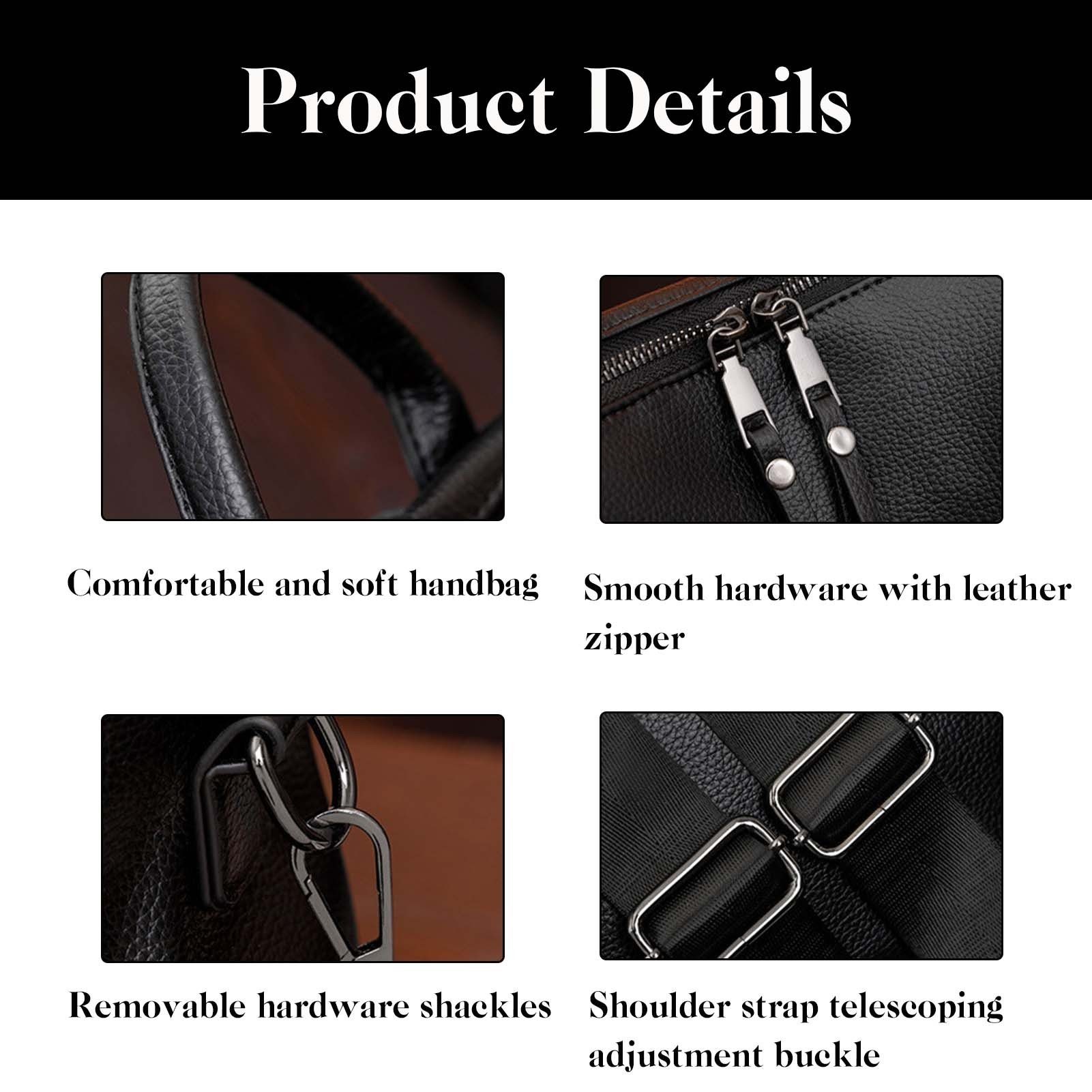 Blusmart Rucksack Retro-Damenrucksack, Weiche PU-Leder-Reißverschluss-Umhängetasche black