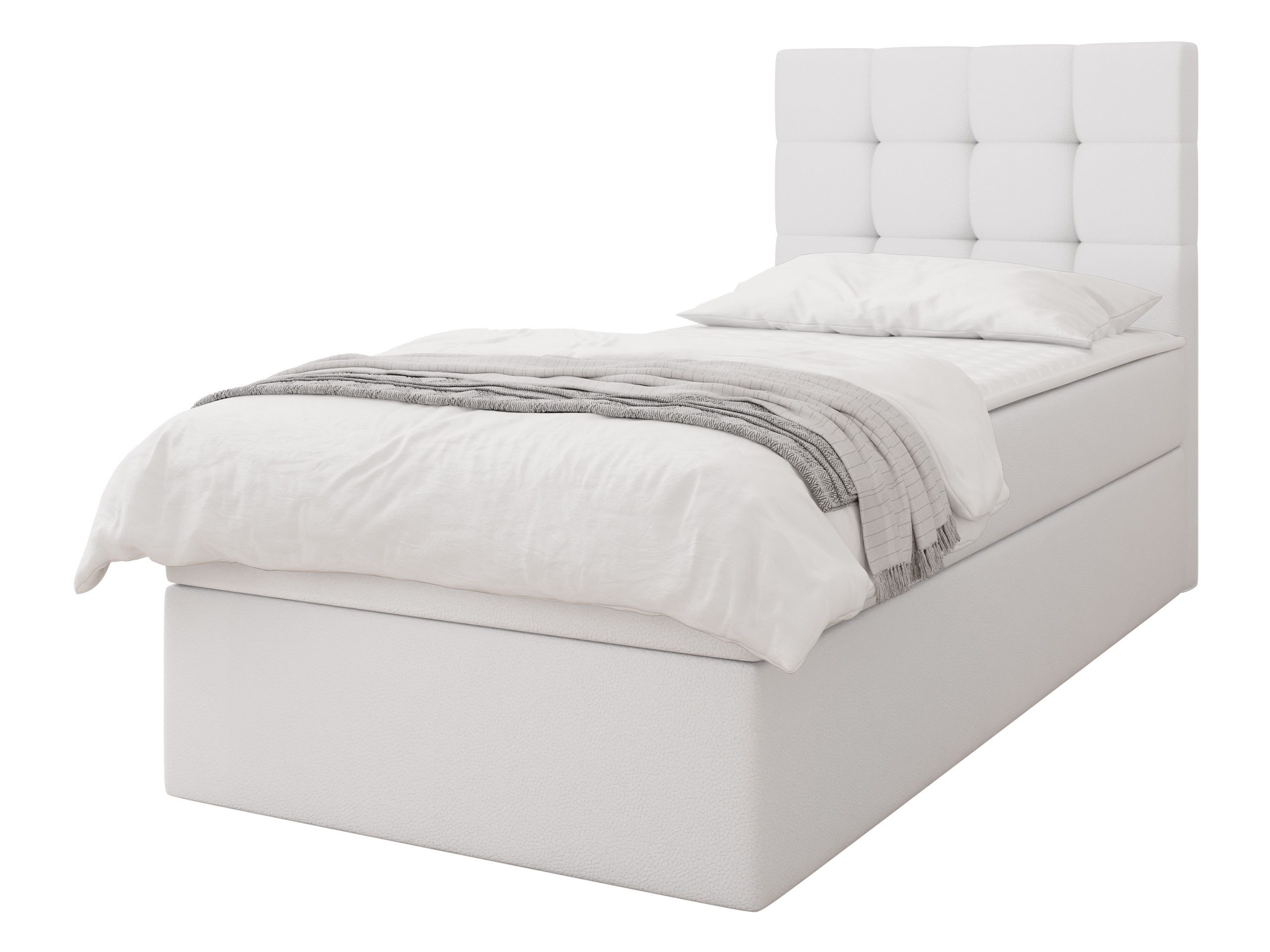 MIRJAN24 Boxspringbett Luanda Single (Bonell-Matratze und Topperr), mit Bettkasten, Gepolstert Kopfteil