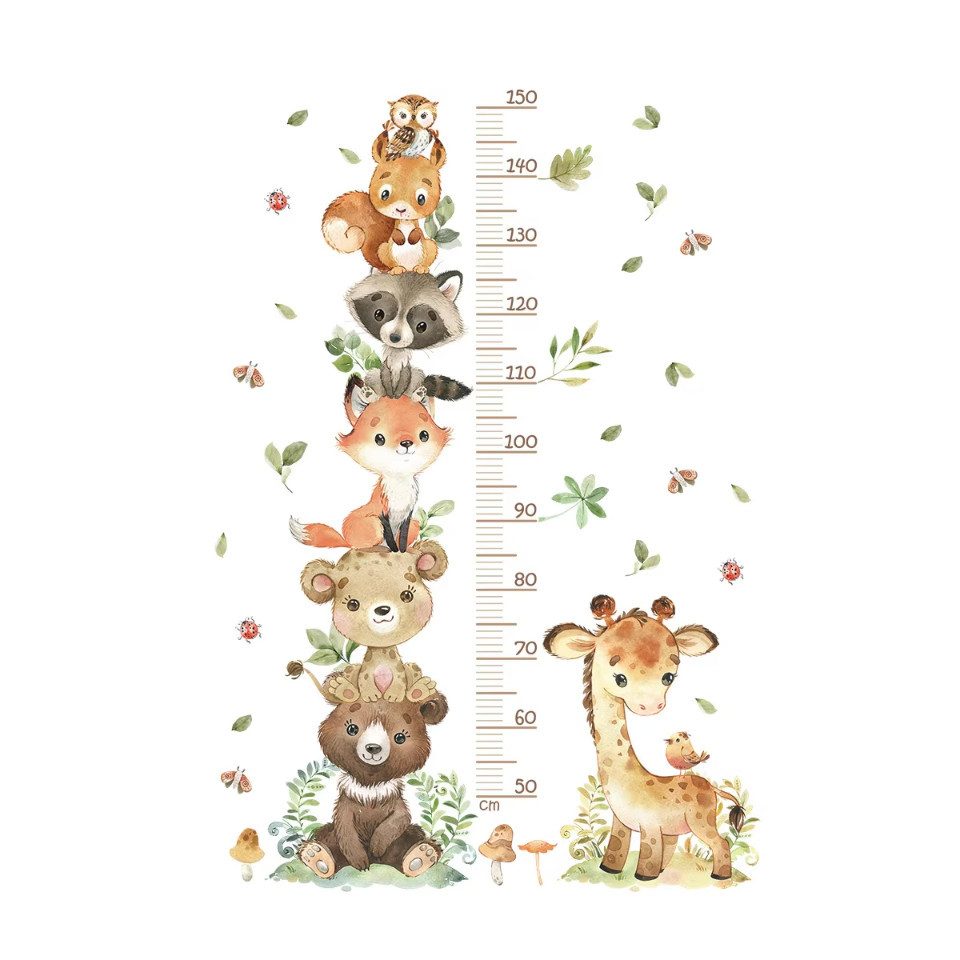Montegoni Wandtattoo Lustige Tier-Höhenmesser Wandsticker für günstig online kaufen