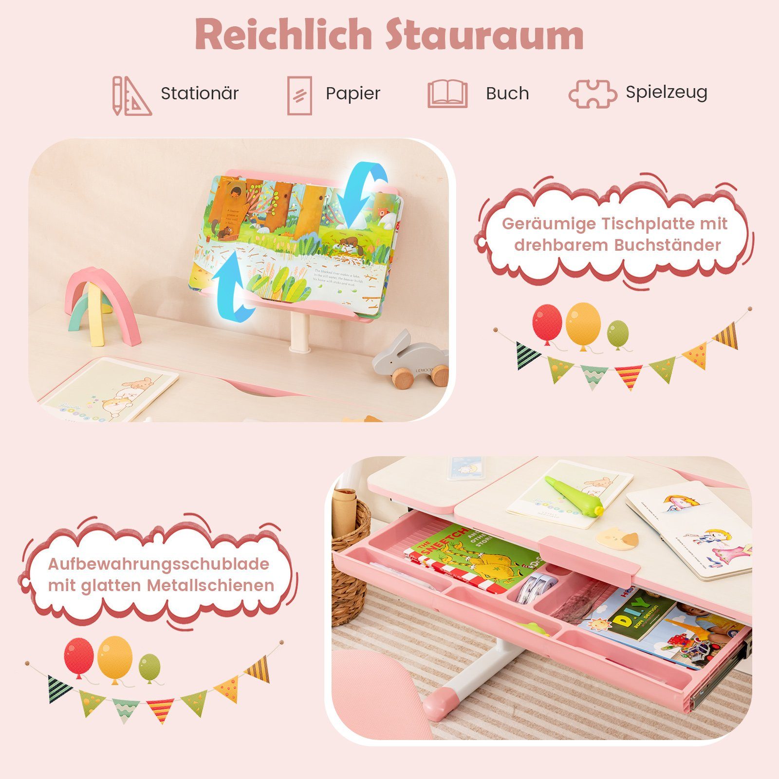COSTWAY Sitzgruppe Kindermöbel Set, (1-tlg), Kinderstuhl günstig online kaufen