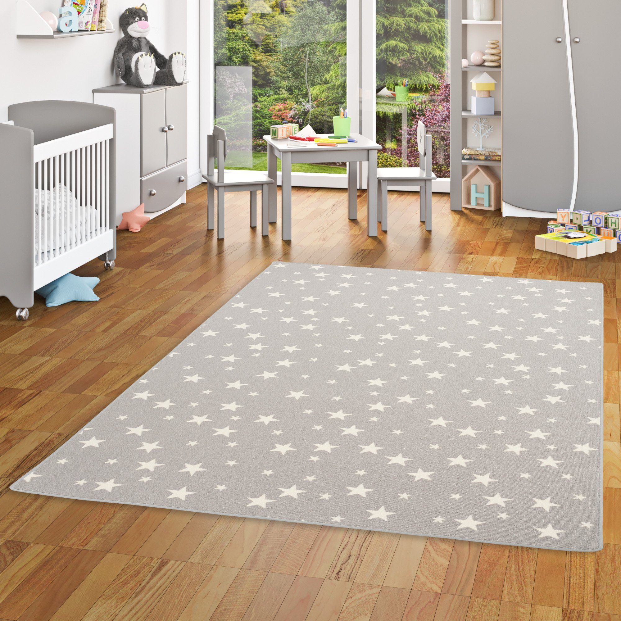 Snapstyle Kinder Spiel Teppich Sterne Blau 100x100cm günstig online kaufen