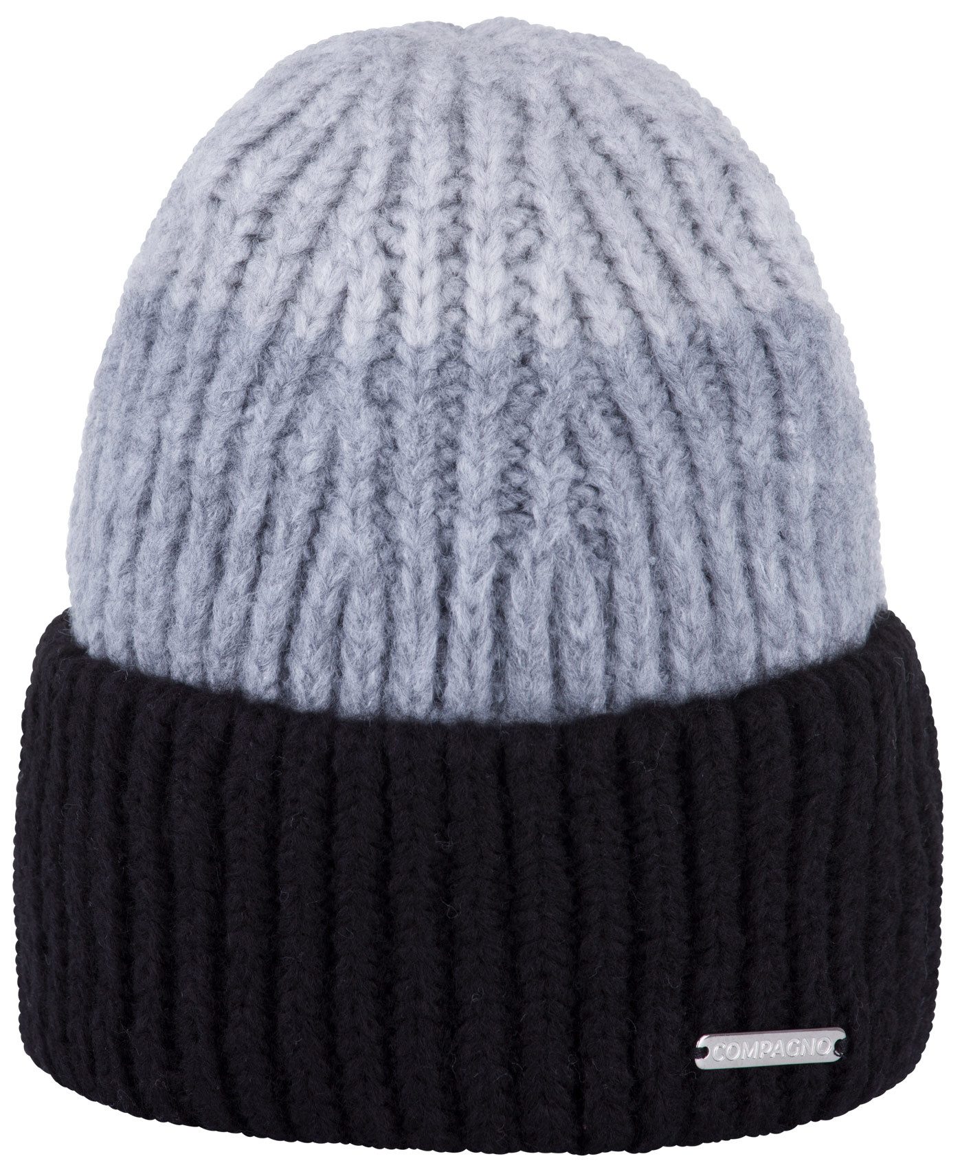 compagno Strickmütze (1-St) Klassische Beanie Wintermütze Strickmütze Damen mit breiter Krempe
