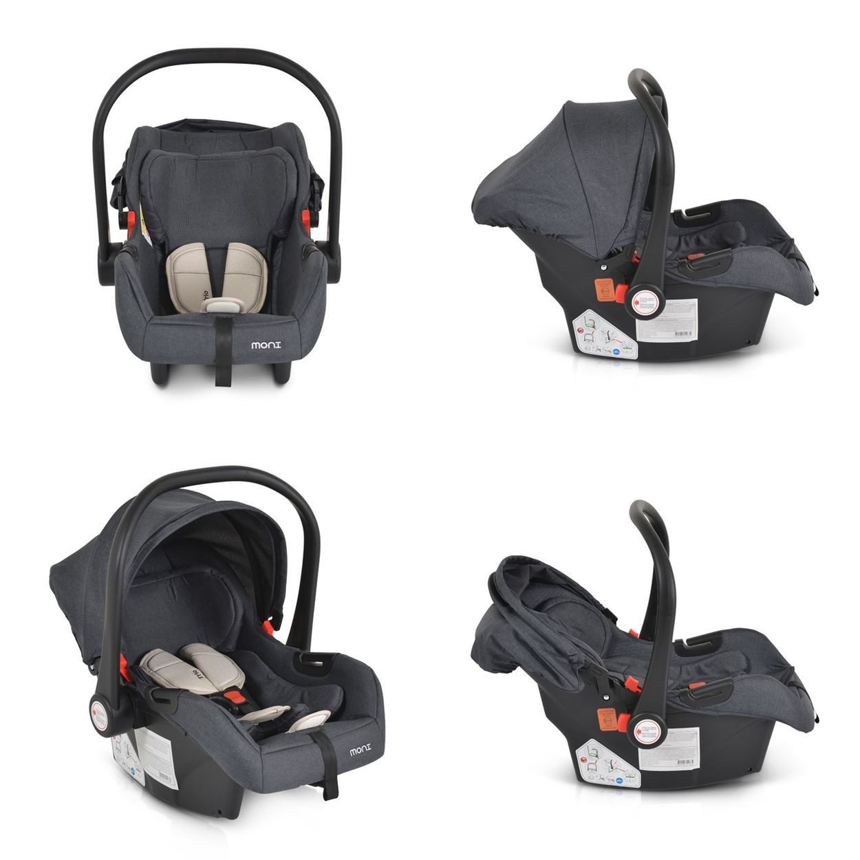 Moni Babyschale Trio (40 - 87 cm), ab: 0, bis: 1.25, Adapter, Fußabdeckung, weiches Kissen, i-Size