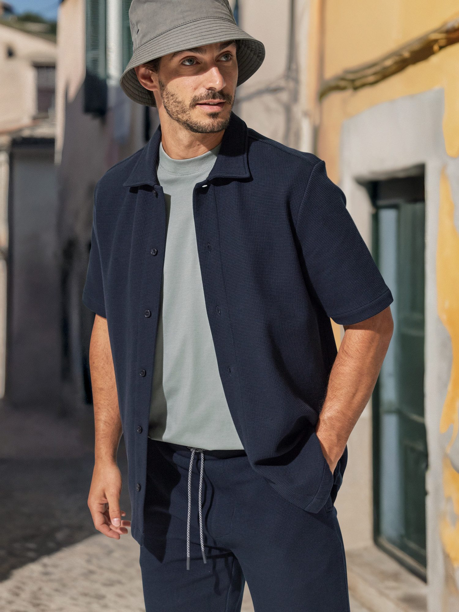 LERROS Poloshirt Poloshirt mit durchgehender Knopfleiste, unifarben