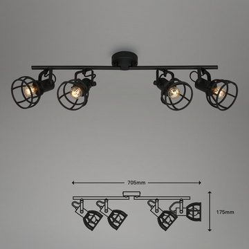 Briloner Leuchten Deckenspots 2669-045, 376, ohne Leuchtmittel, Warmweiß, Deckenlampe Vintage dreh- und schwenkbar (4x E14 max. 25W)
