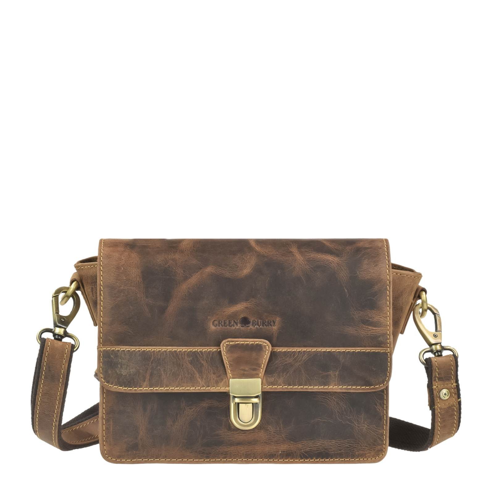 Umhängetasche Vintage Handtasche Damen kleine Schultertasche Leder antikbraun