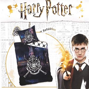 Kinderbettwäsche Harry Potter Bettwäsche Magic Wands 924 Linon / Renforcé, BERONAGE, 100% Baumwolle, 2 teilig, 135x200 + 80x80 cm