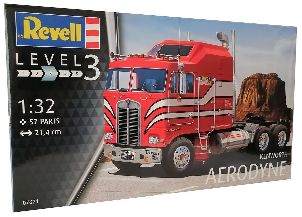 Revell® Modellauto Revell 07671 Kenworth Aerodyne Modellbausatz Lastk, Maßstab 1:32, (57-tlg)