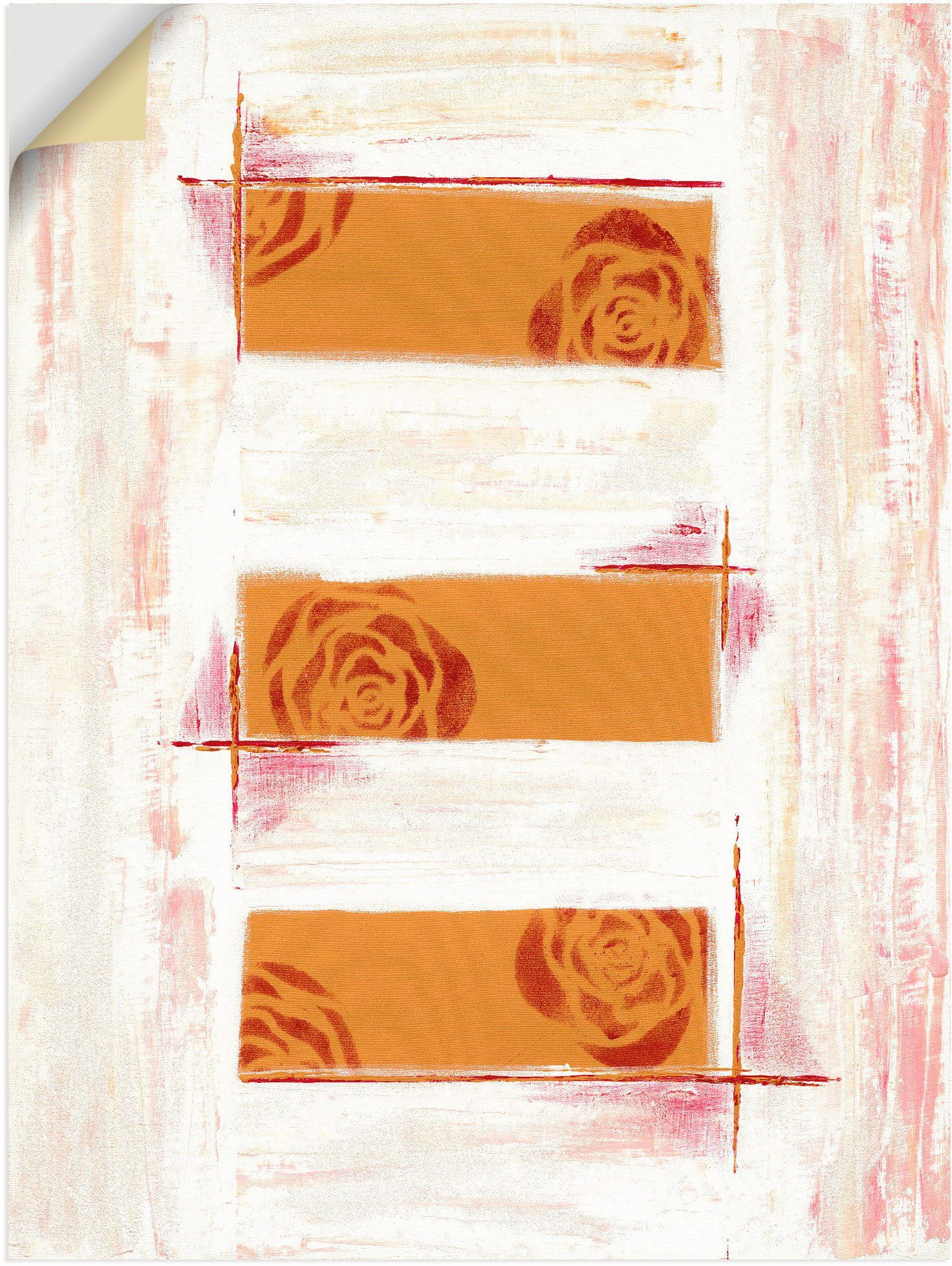Artland Wandbild Englische Rosen I - Abstrakt, (1 St), als Alubild, Leinwandbild, Wandaufkleber oder Poster in versch. Größen