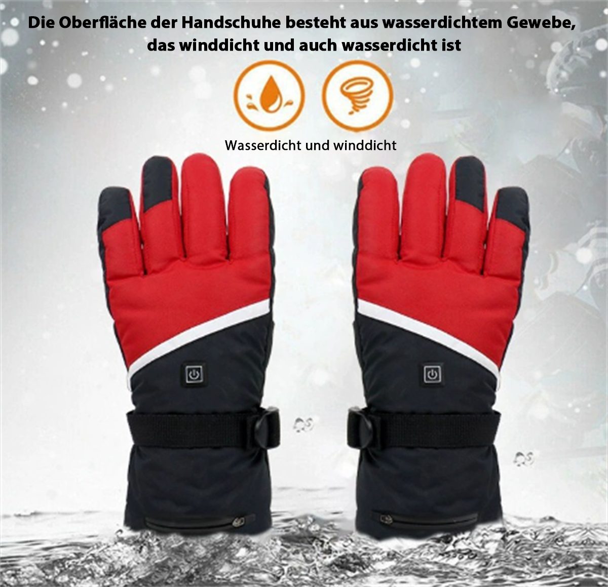 carefully selected Reithandschuhe Winterradfahren warme Touchscreen-Heizhandschuhe Blau und kältebeständige