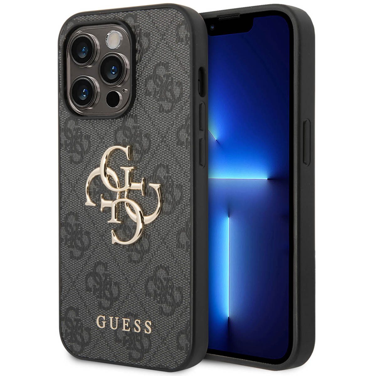 Guess Backcover Guess 4G Metal Logo Back Cover Apple iPhone 14 Pro Max - Grau