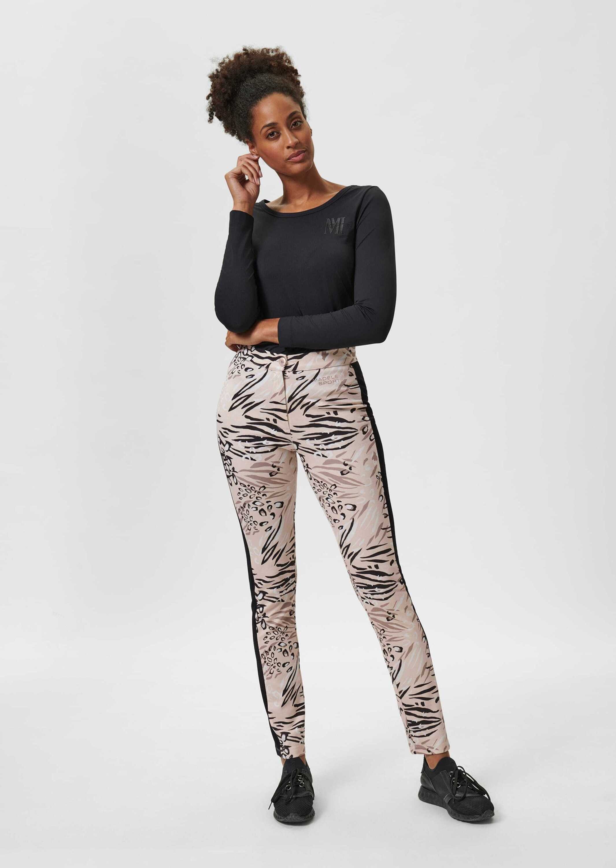 MADELEINE Stoffhose Slimline-Hose mit abstraktem Print und Zierstreifen