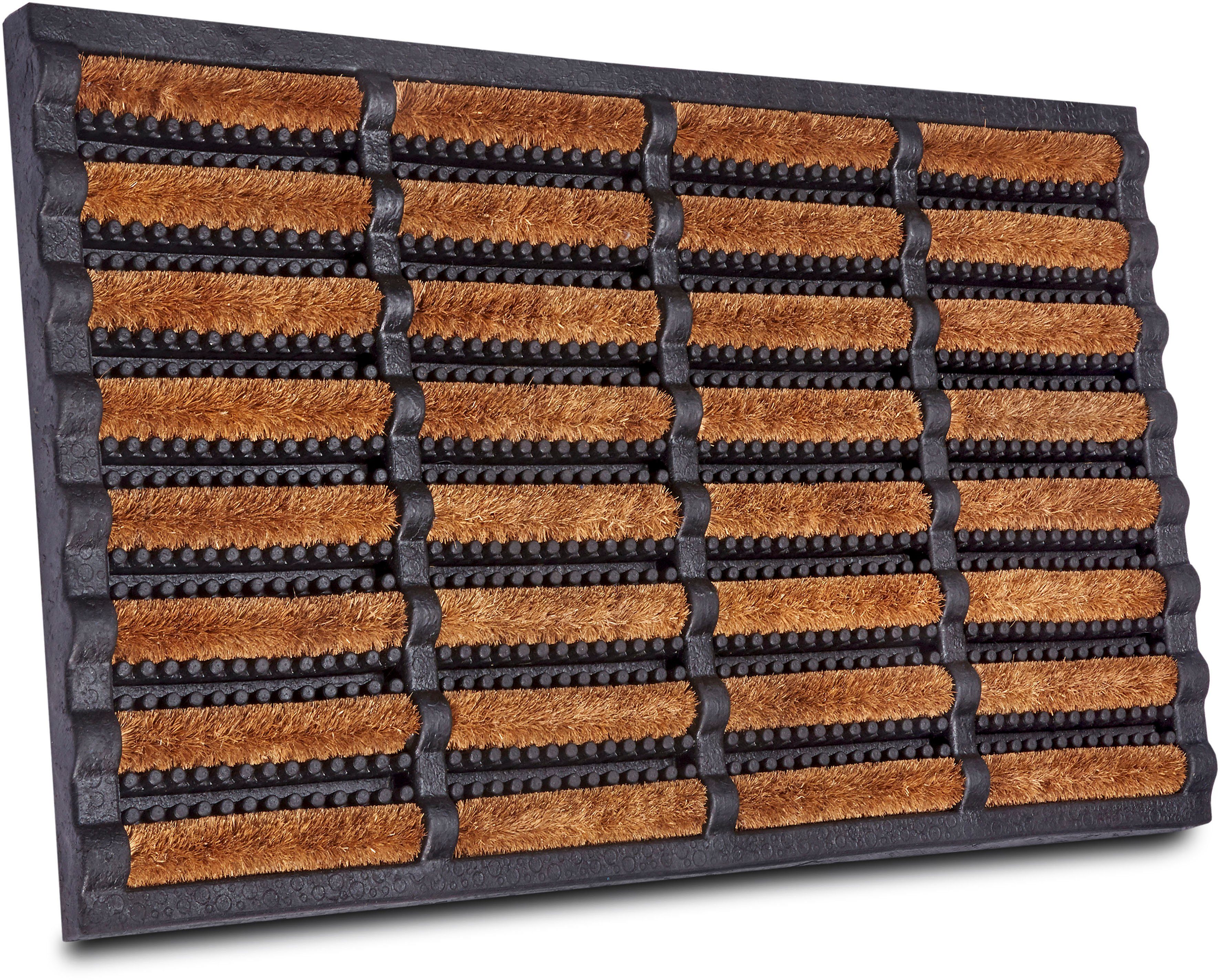 Fußmatte Schmutzfangmatte Brushes Mat, HANSE Home, rechteckig, Höhe: 25 mm, Kokos, Gummi, Schmutzfangmatte, Outdoor, Rutschfest, Innen, Kokosmatte braun