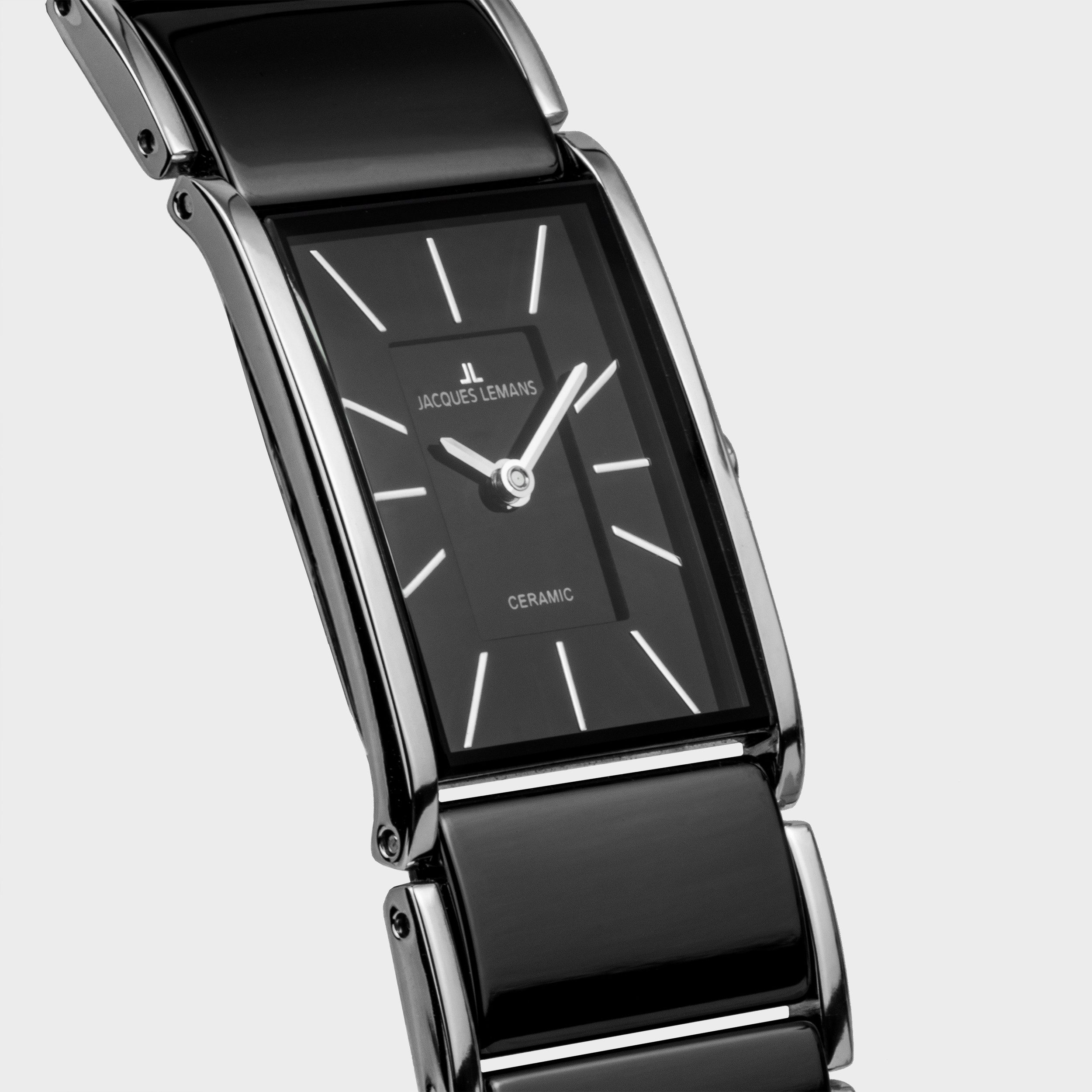 Jacques Lemans Quarzuhr Dublin 1-2214A, Armbanduhr, Damenuhr, Keramik, analog