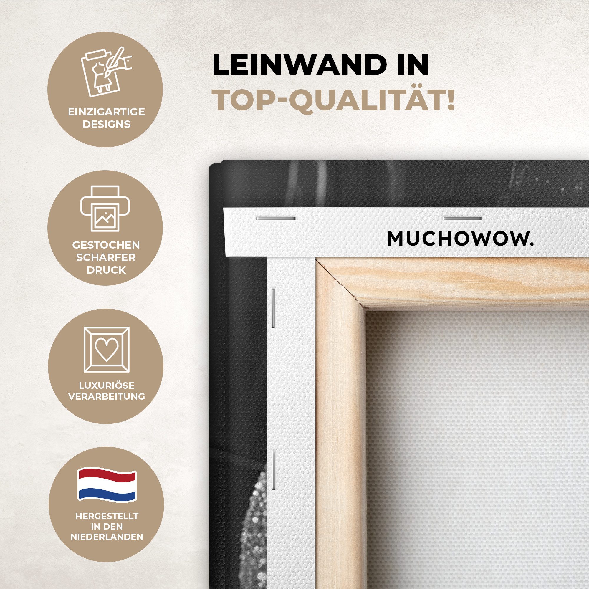 OneMillionCanvasses® Leinwandbild Toilette - Toilettenpapier - Schwarz und günstig online kaufen