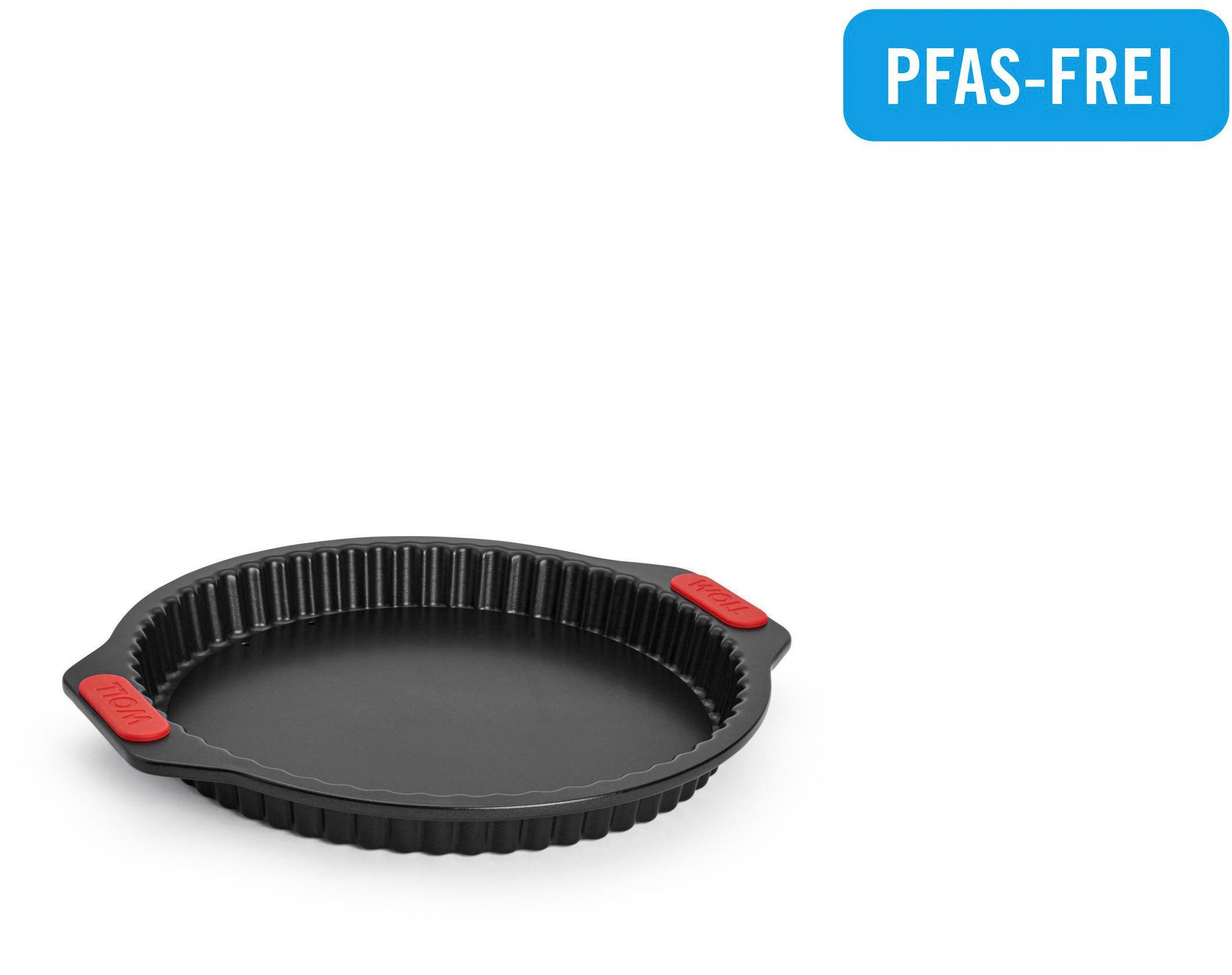 WOLL Tarteform Woll Let's bake! Quiche- und Tarteform, Kuchenform, Backform, rund, (1-tlg), mit Antihaftversiegelung und integrierten Silikongriffen, PFAS-Frei