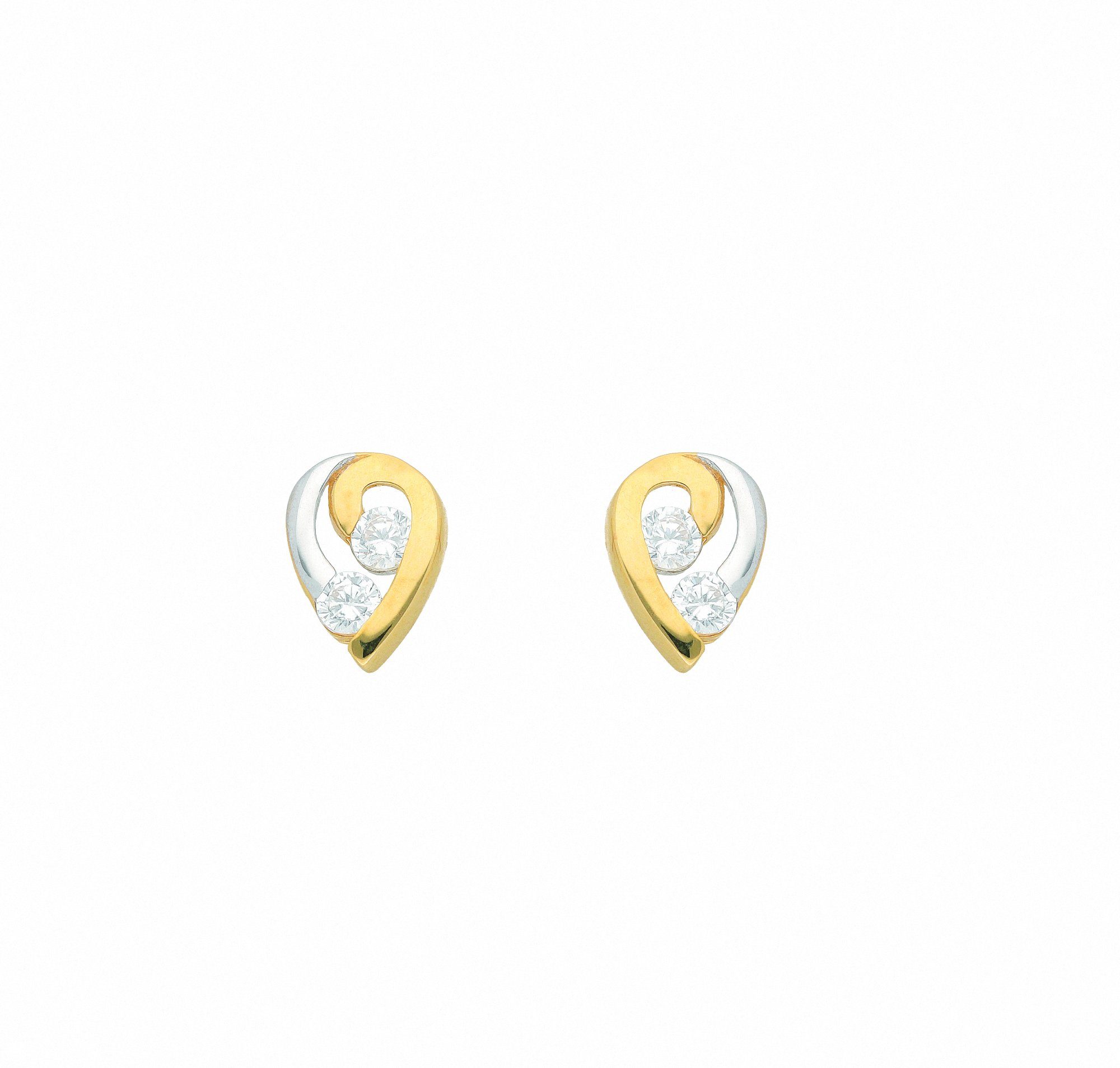 Adelia´s Paar Ohrhänger Damen 333 Gold Ohrringe Ohrstecker mit Zirkonia, mit Zirkonia Goldschmuck für Damen